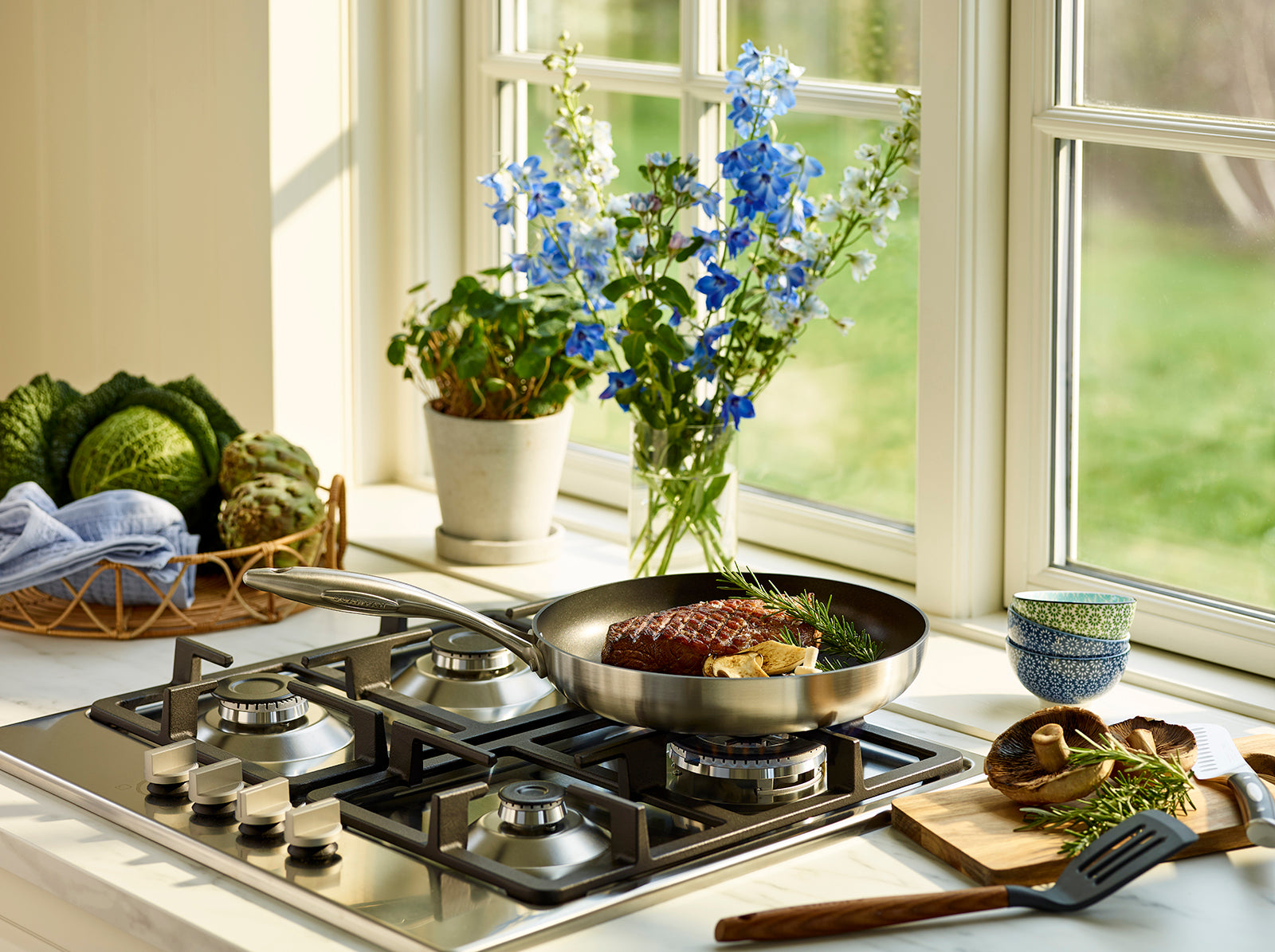 Scanpan CTX 2 Piece Nonstick Fry Pan Set, 8" & 10.25", Stainless