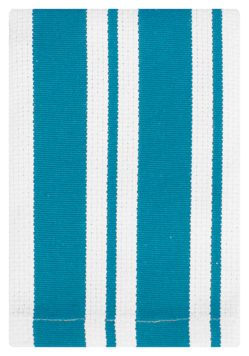 MU Kitchen Cotton Stripe Dish Cloth, 13 by 13-Inches, Set of 2, Aquamarine