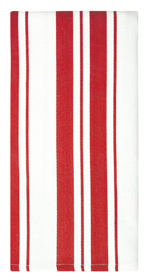 MU Kitchen 100% Cotton Basket Weave Stripe Dishtowel, 20 by 30-Inches, Punch