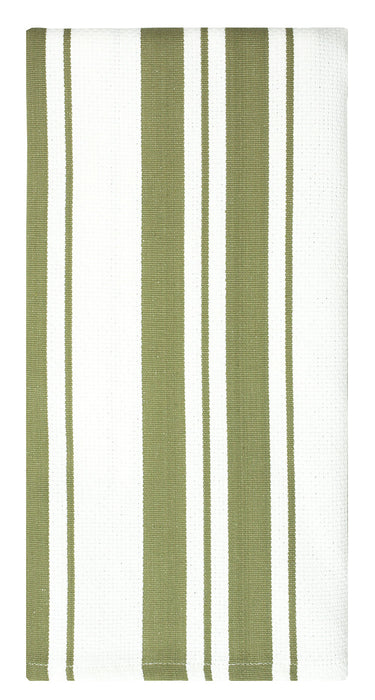 MU Kitchen 100% Cotton Basket Weave Stripe Dishtowel, 20 by 30-Inches, Sand