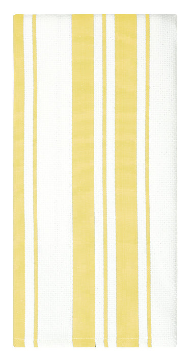 MU Kitchen 100% Cotton Basket Weave Stripe Dishtowel, 20 by 30-Inches, Daffodil