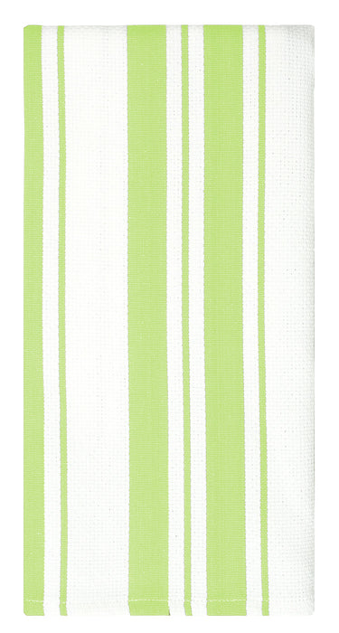 MU Kitchen 100% Cotton Basket Weave Stripe Dishtowel, 20 by 30-Inches, Pistachio
