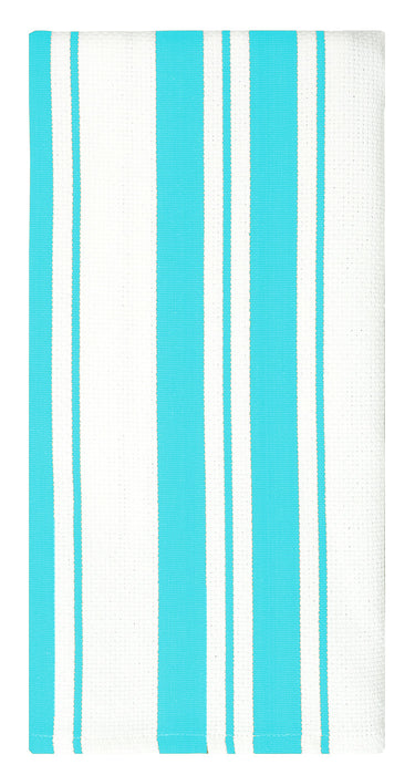 MU Kitchen 100% Cotton Basket Weave Stripe Dishtowel, 20 by 30-Inches, Aquamarine