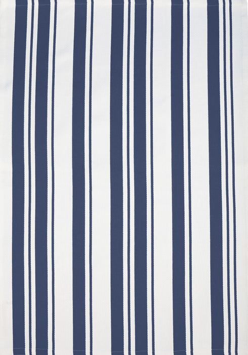 MU Kitchen 100% Cotton Basket Weave Stripe Dishtowel, 20 by 30-Inches, Ink Blue