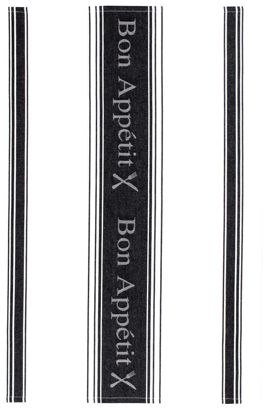 MU Kitchen 100% Cotton Bon Appetit Jacquard Woven Dishtowel, Onyx