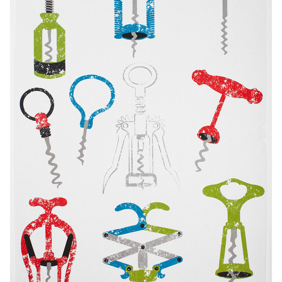 MU Kitchen Staple Designer Print Kitchen Towel, Multiple Designs, Wine Openers