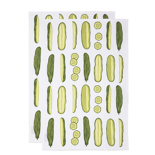MU Kitchen Designer Cotton Dish Towel, Set of 2, Pickles