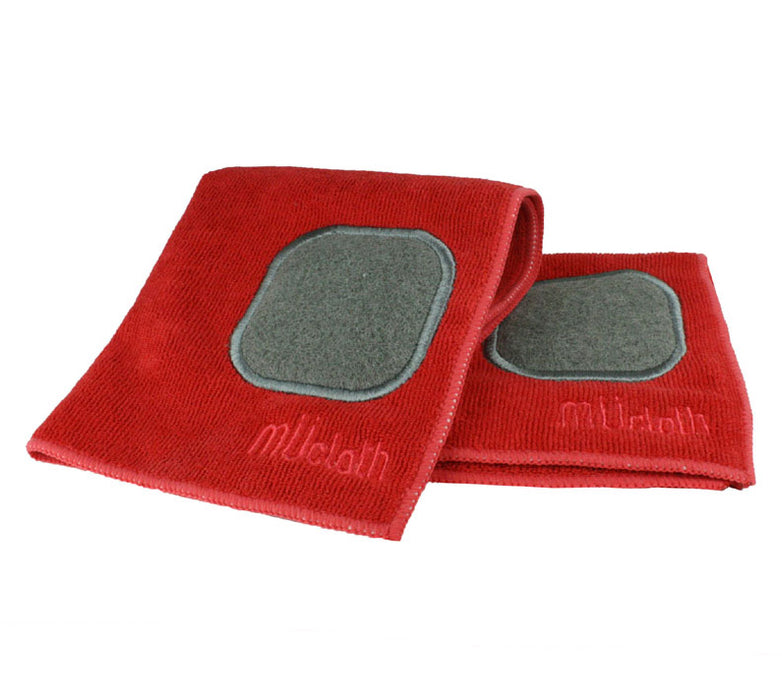 MU Kitchen 12" x 12" Microfiber Dish Cloth With Scrubber, Crimson