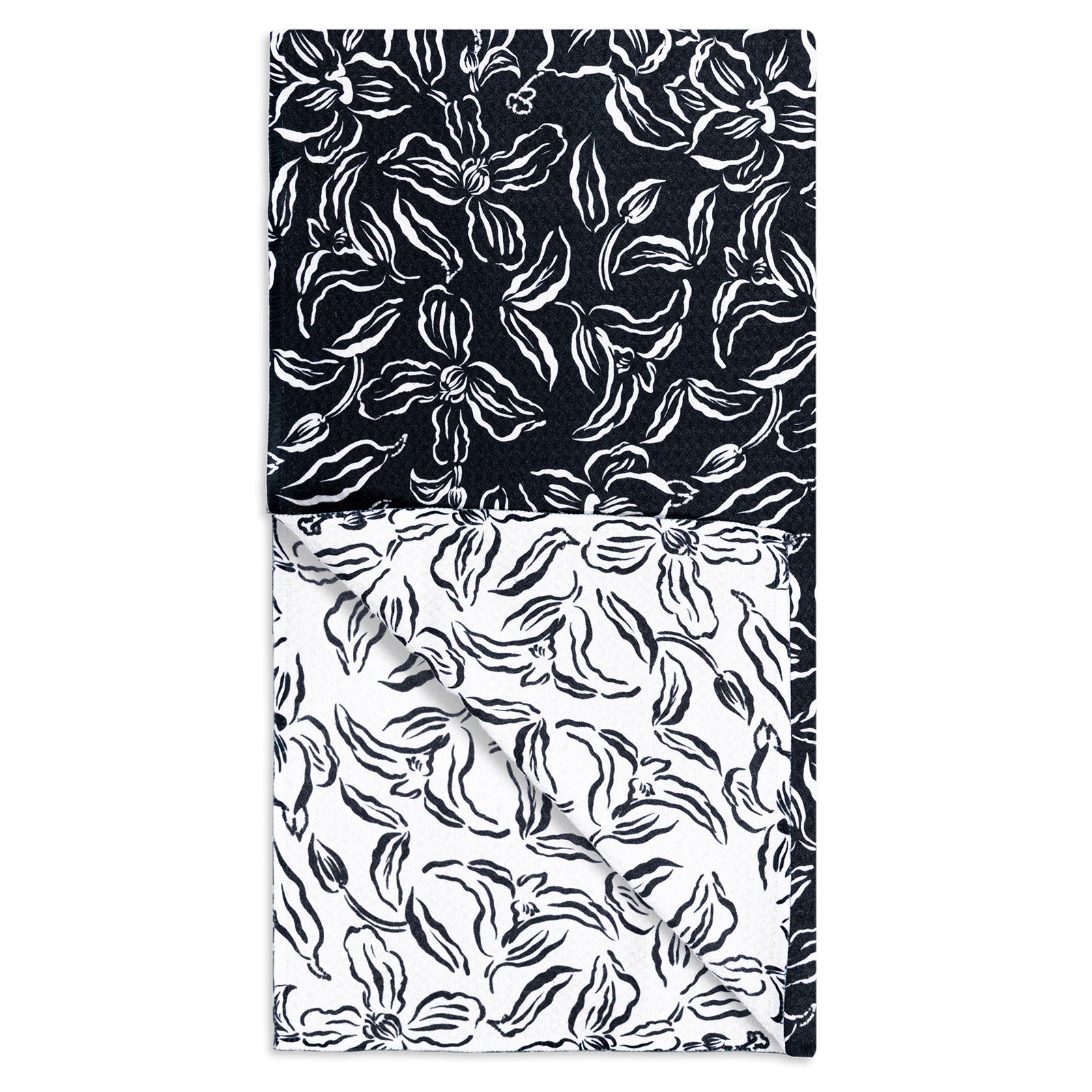 MÜkitchen VIBE Premium Quick Dry Dual Sided Recycled Towel, Water Lily Black, 18" x 30"