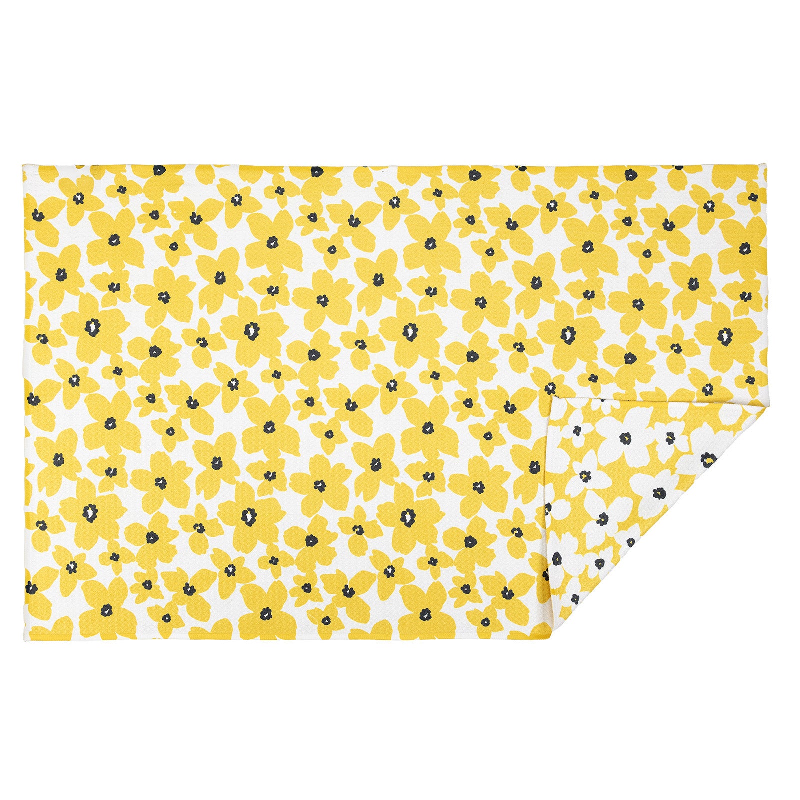 MÜkitchen VIBE Premium Quick Dry Dual Sided Recycled Towel, Buttercup Floral, 18" x 30"