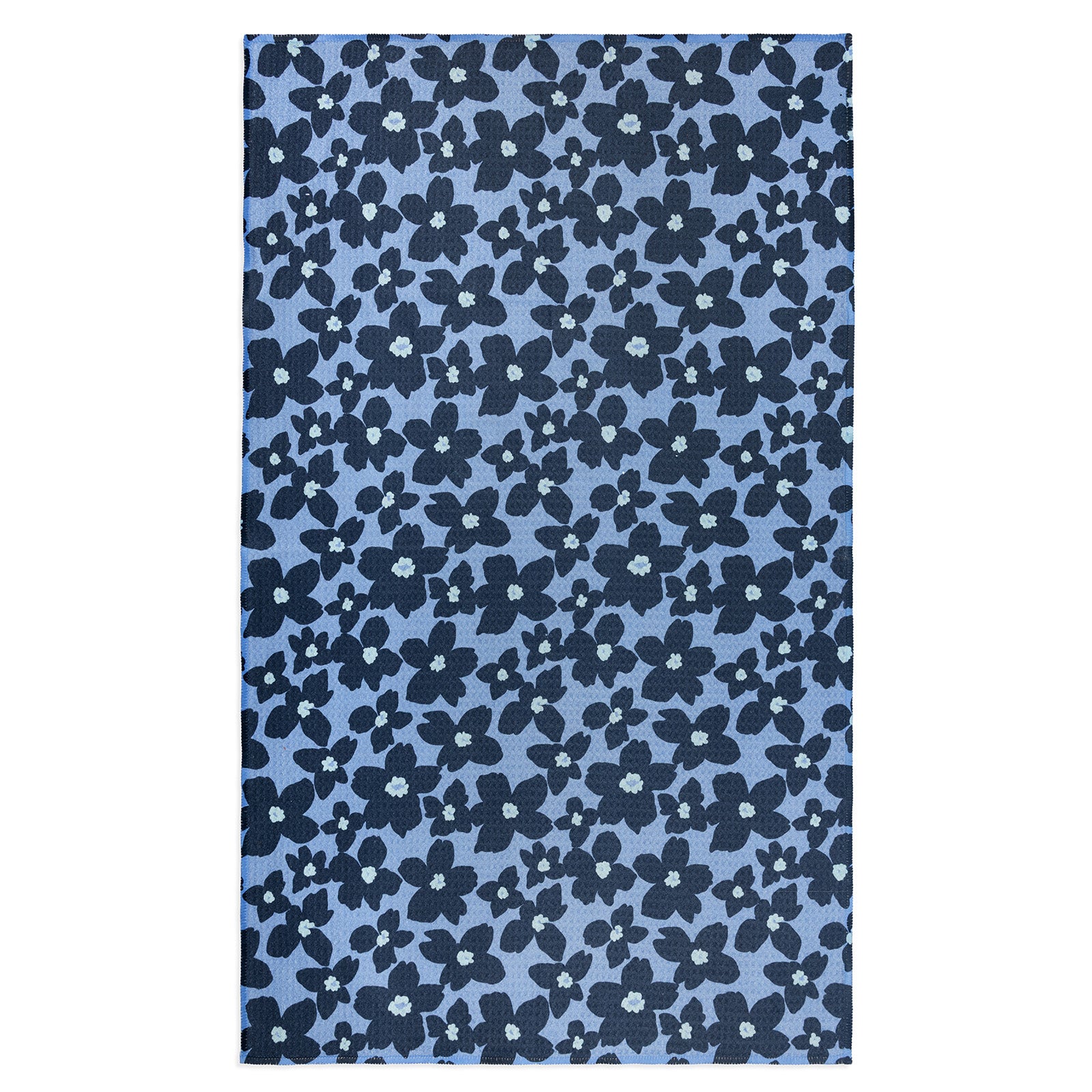 MÜkitchen VIBE Premium Quick Dry Dual Sided Recycled Towel, Periwinkle Floral, 18" x 30"