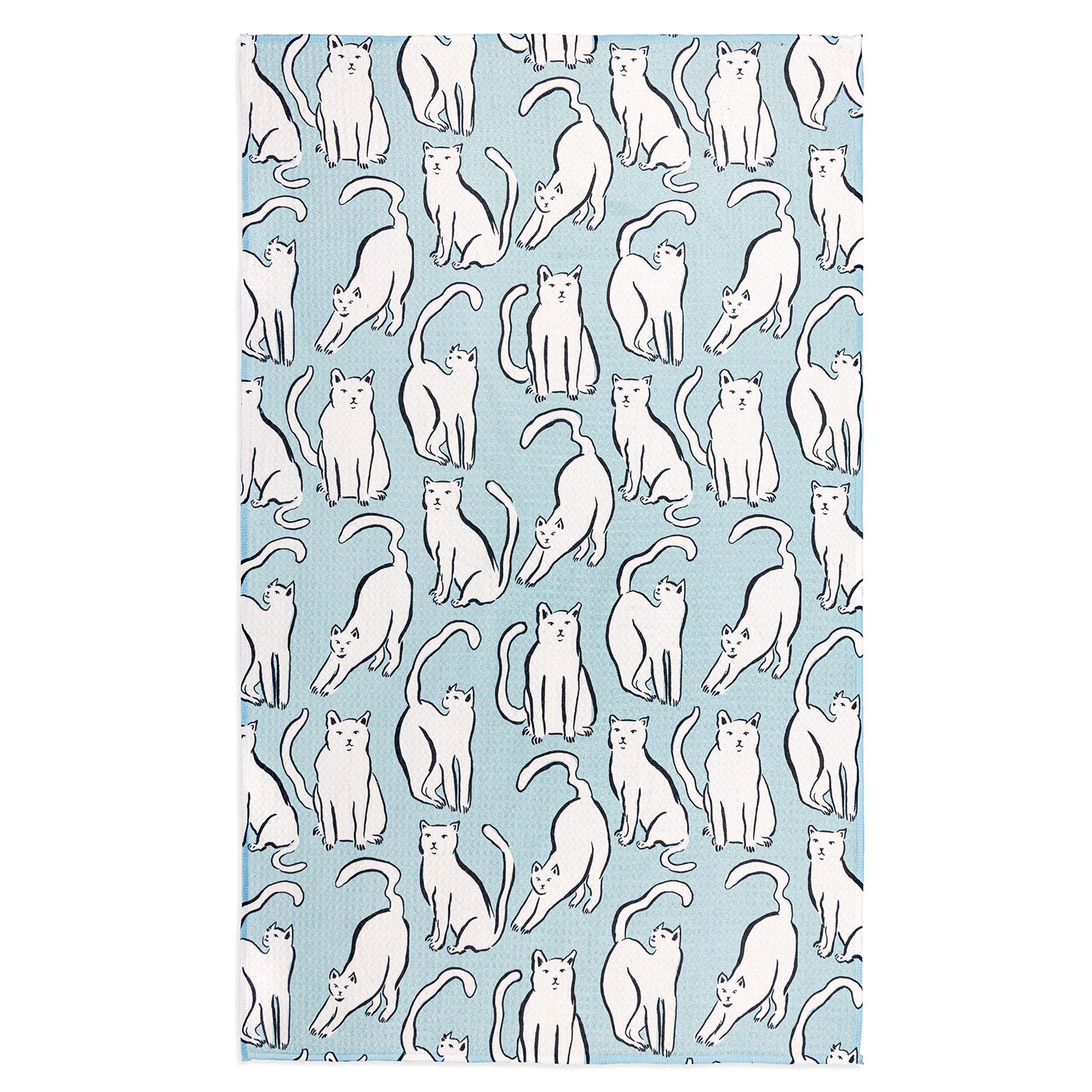MÜkitchen VIBE Premium Quick Dry Dual Sided Recycled Towel, Curious Cats, 18" x 30"