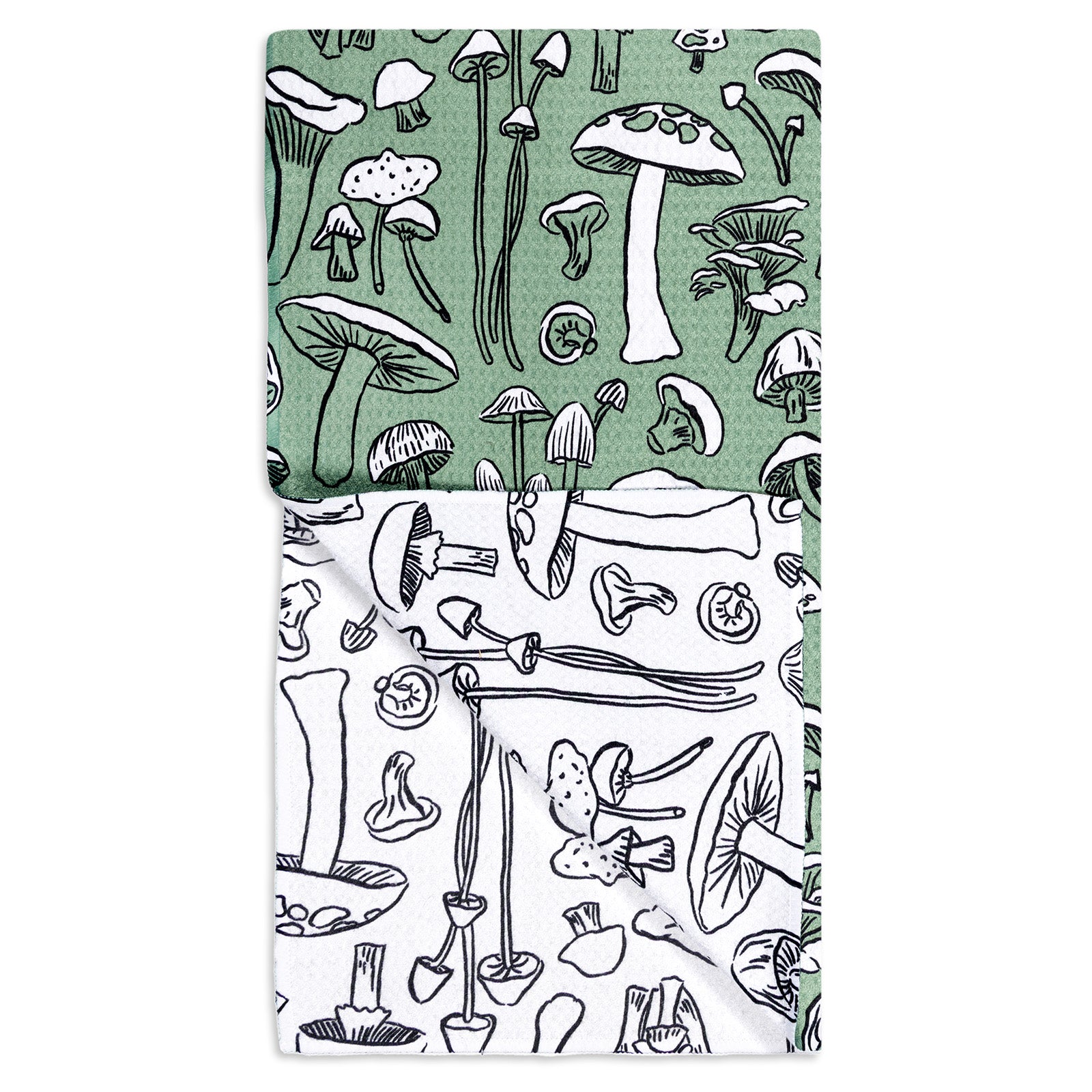 MÜkitchen VIBE Premium Quick Dry Dual Sided Recycled Towel, Mushroom Medley, 18" x 30"
