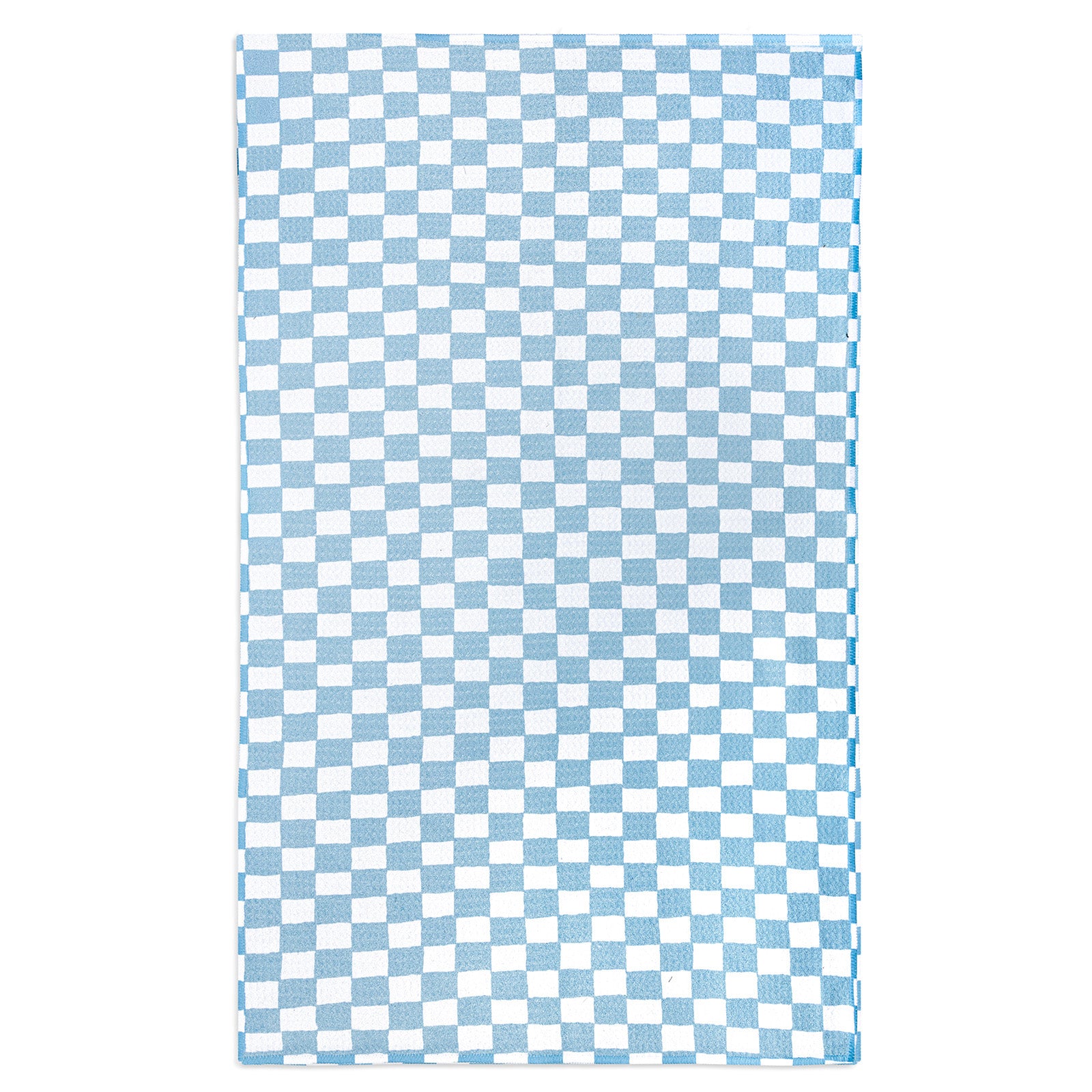 MÜkitchen VIBE Premium Quick Dry Dual Sided Recycled Towel, Checker Blue, 18" x 30"