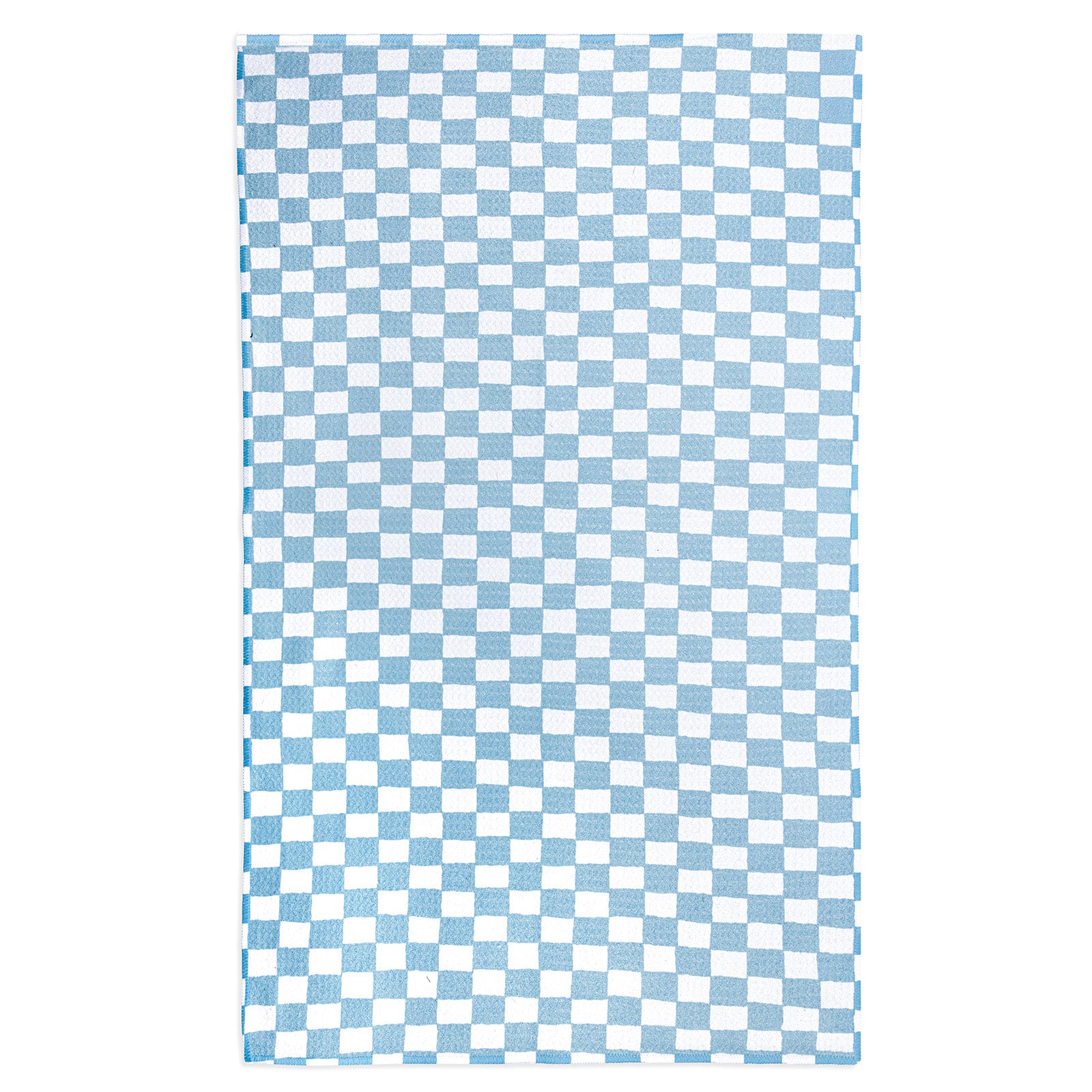 MÜkitchen VIBE Premium Quick Dry Dual Sided Recycled Towel, Checker Blue, 18" x 30"