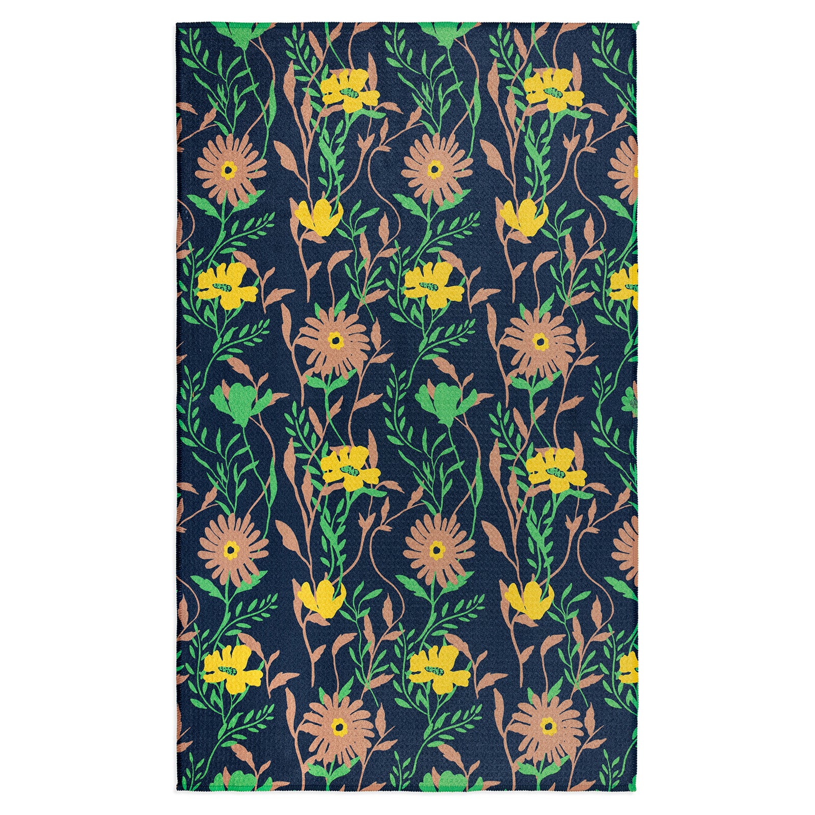 MÜkitchen VIBE Premium Quick Dry Dual Sided Recycled Towel, Vine Floral, 18" x 30"