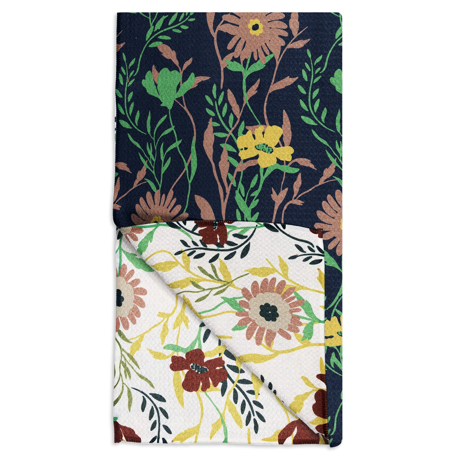 MÜkitchen VIBE Premium Quick Dry Dual Sided Recycled Towel, Vine Floral, 18" x 30"