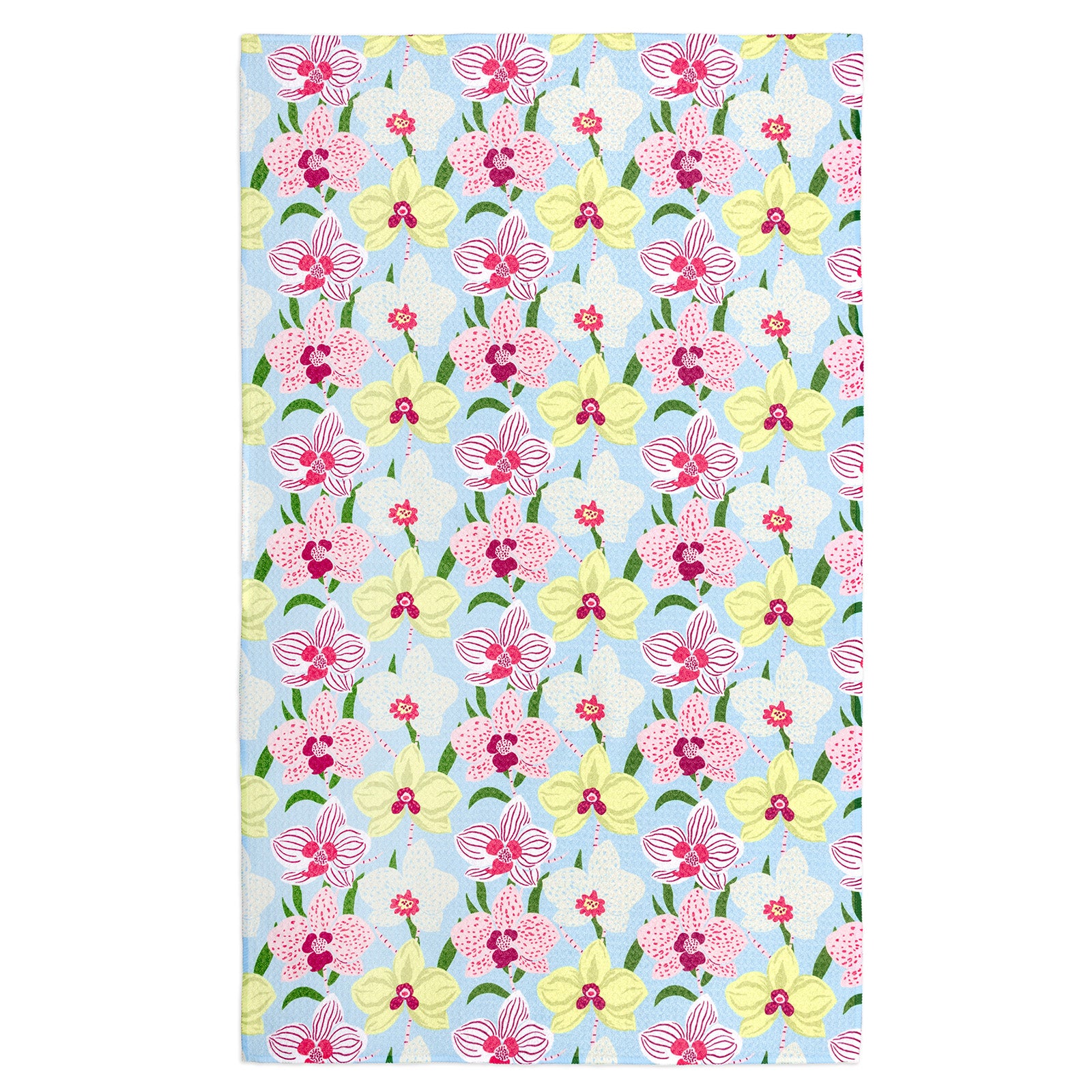 MÜkitchen VIBE Premium Quick Dry Dual Sided Recycled Towel, Orchids, 18" x 30"