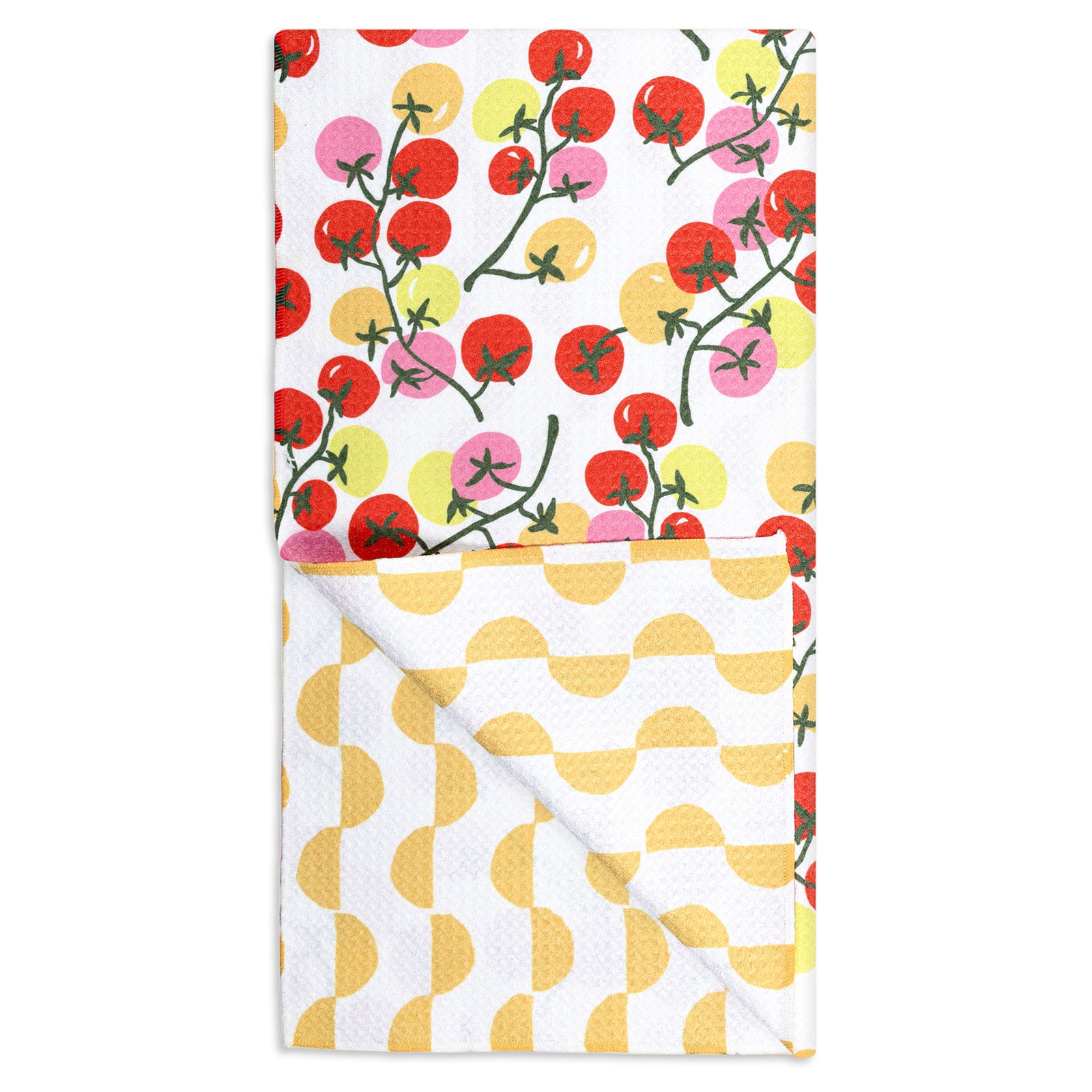 MÜkitchen VIBE Premium Quick Dry Dual Sided Recycled Towel, Cherry Tomatoes, 18" x 30"