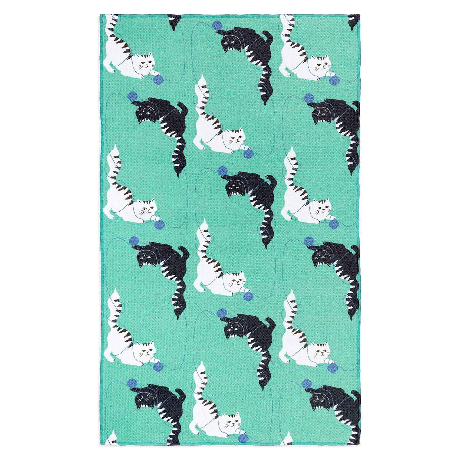 MÜkitchen VIBE Premium Quick Dry Dual Sided Recycled Towel, Meow Mischief, 18" x 30"