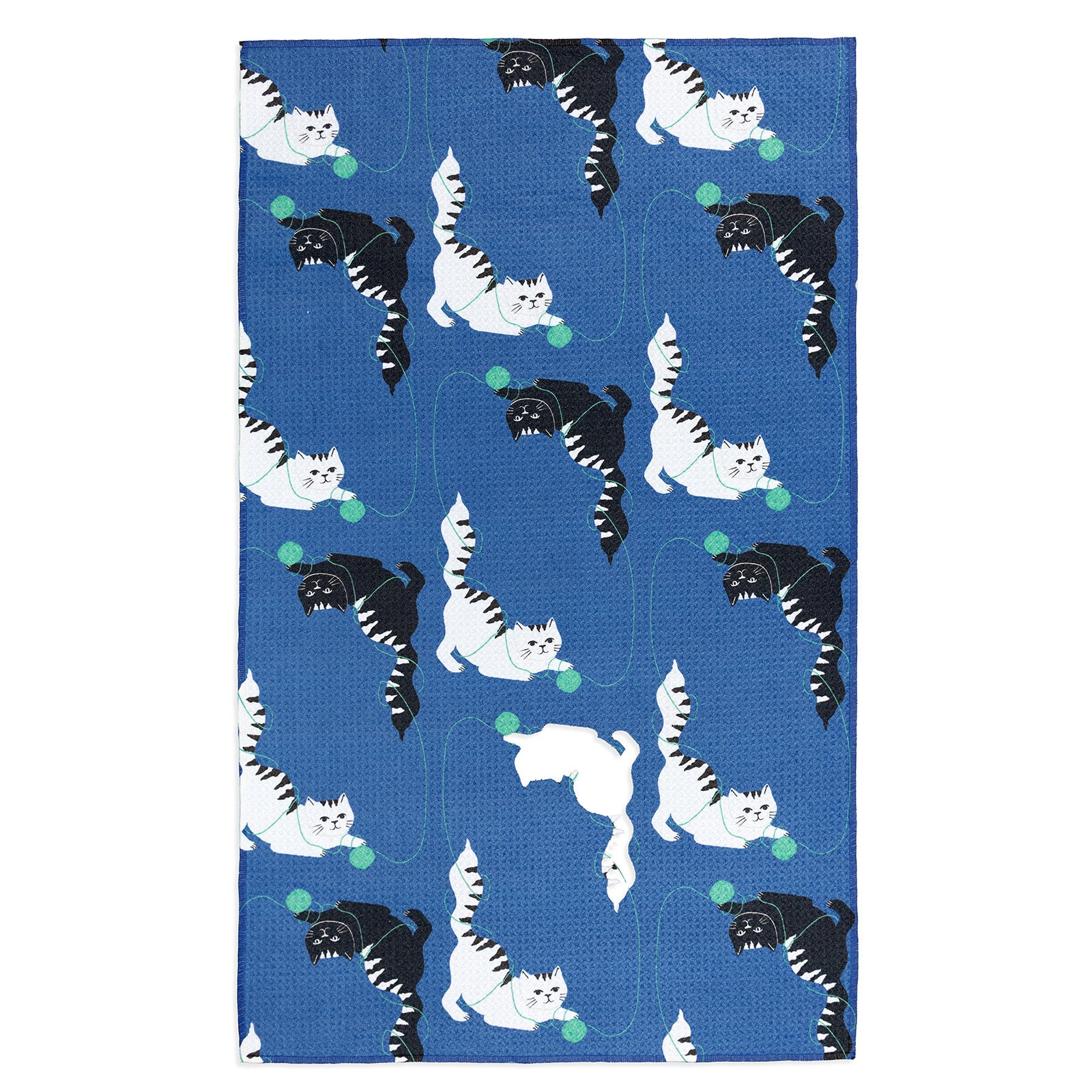 MÜkitchen VIBE Premium Quick Dry Dual Sided Recycled Towel, Meow Mischief, 18" x 30"