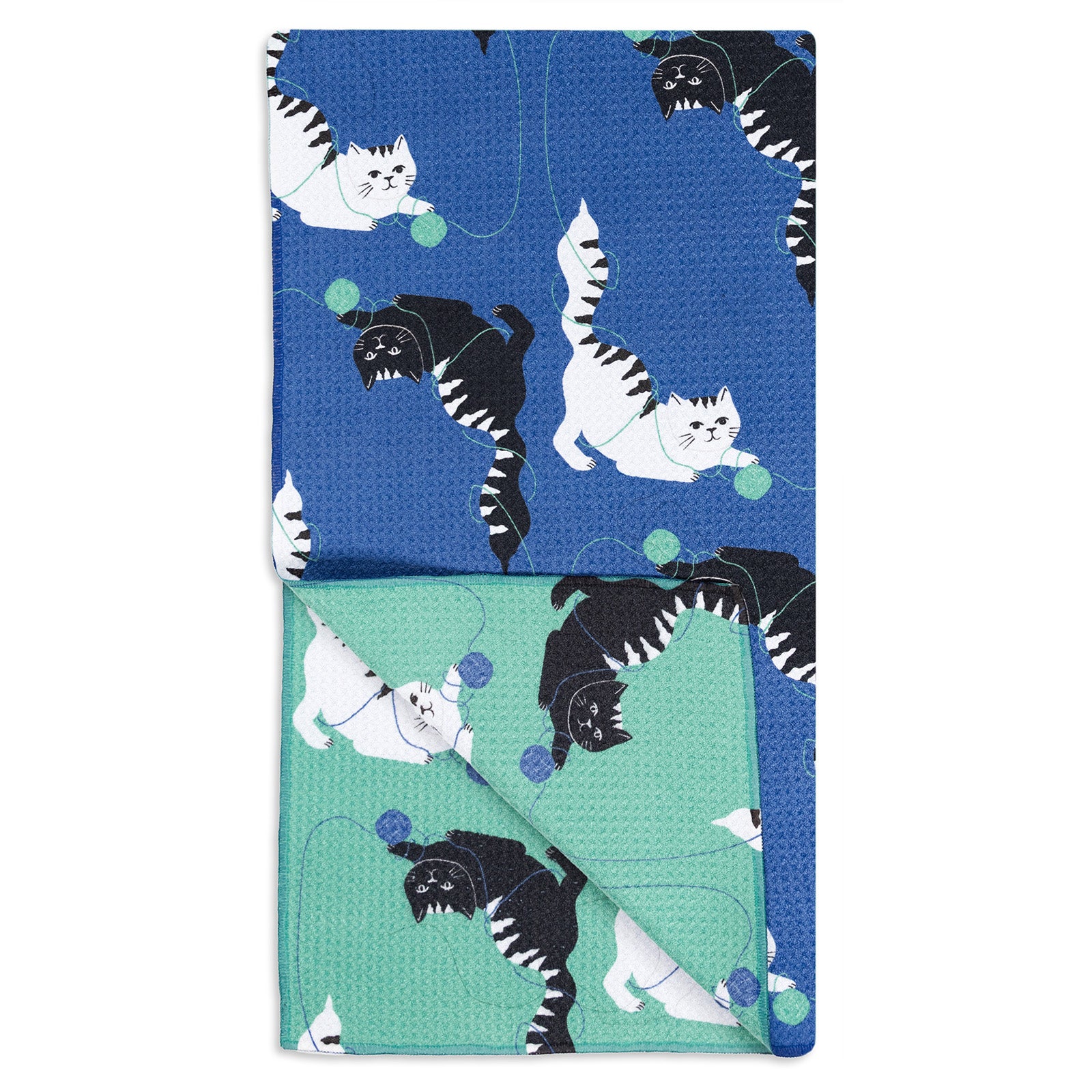 MÜkitchen VIBE Premium Quick Dry Dual Sided Recycled Towel, Meow Mischief, 18" x 30"