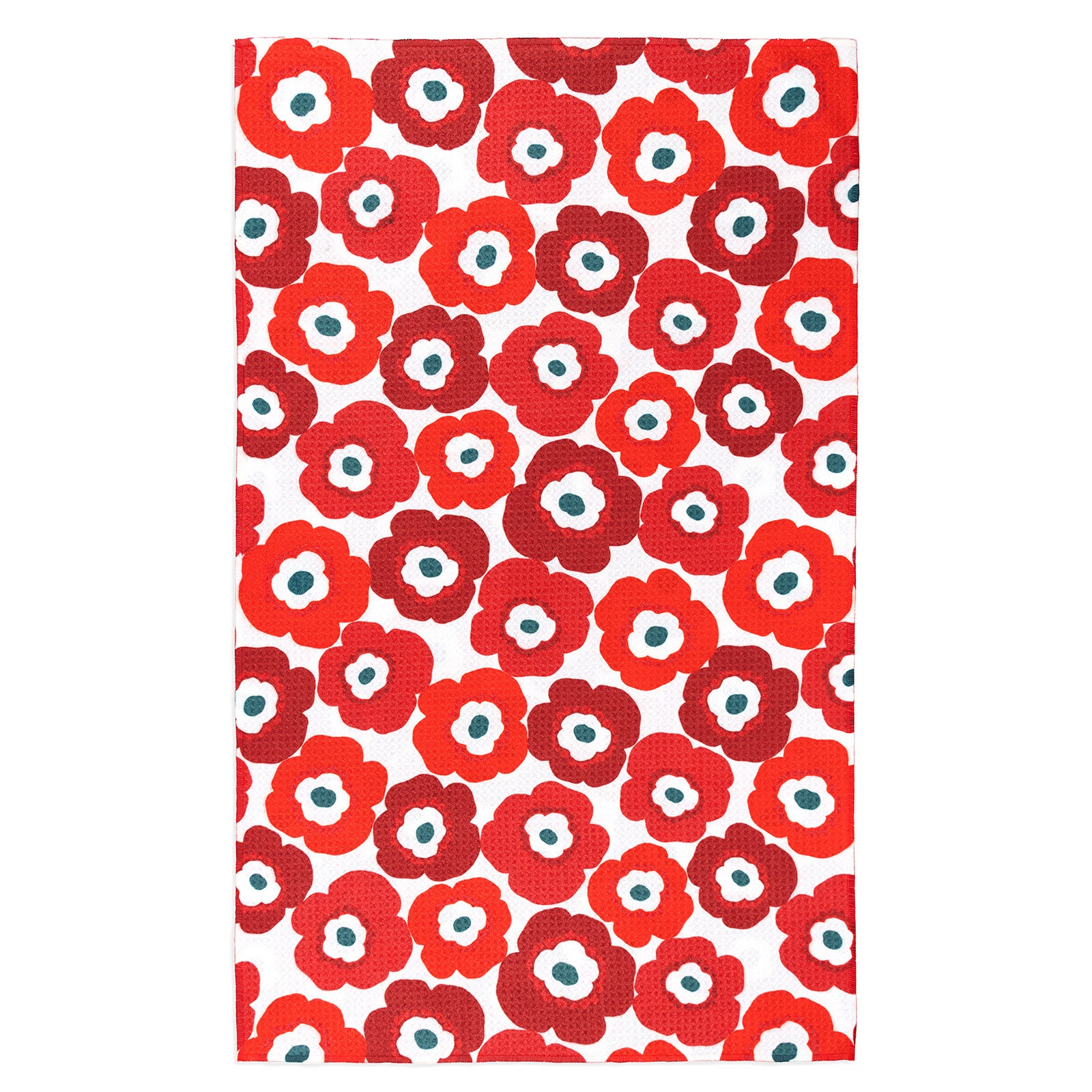 MÜkitchen VIBE Premium Quick Dry Dual Sided Recycled Towel, Poppy Fields, 18" x 30"