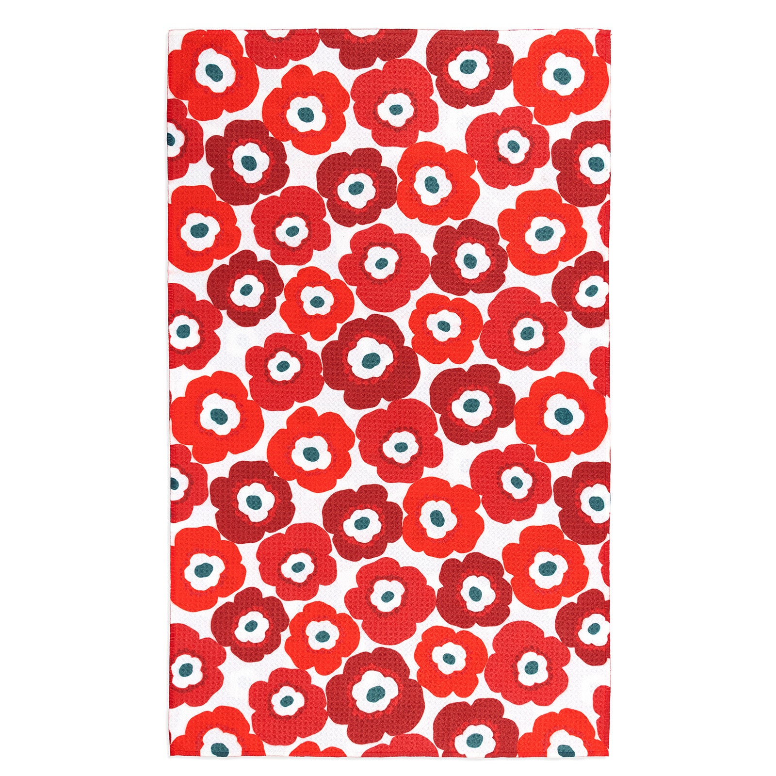 MÜkitchen VIBE Premium Quick Dry Dual Sided Recycled Towel, Poppy Fields, 18" x 30"