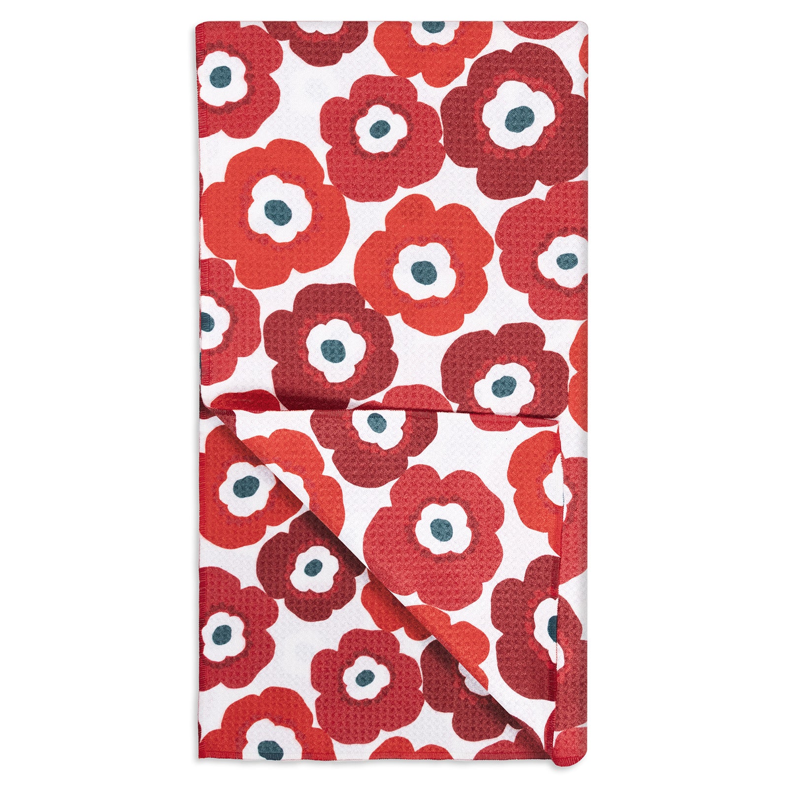 MÜkitchen VIBE Premium Quick Dry Dual Sided Recycled Towel, Poppy Fields, 18" x 30"