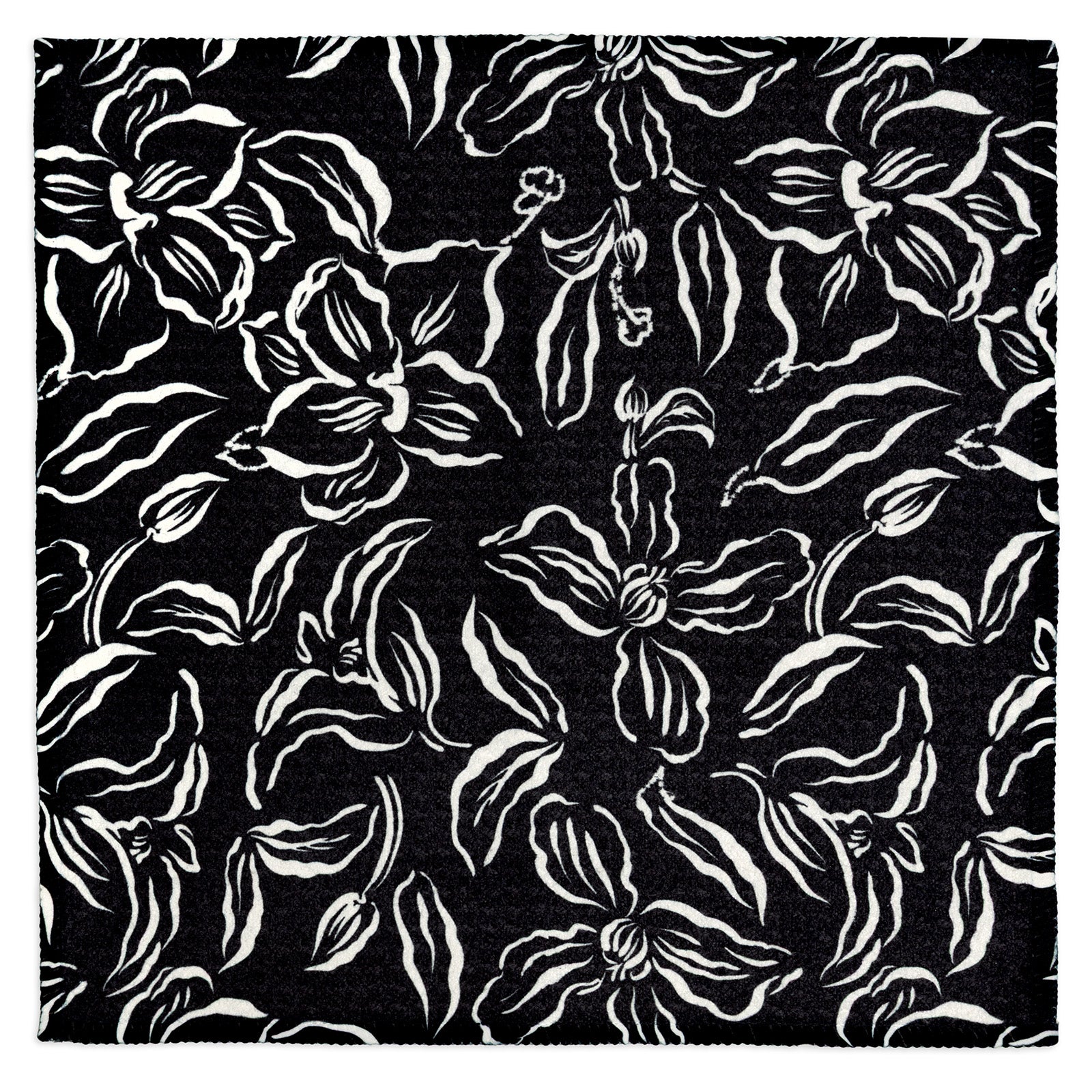 MÜkitchen VIBE Premium Quick Dry Dual Sided Recycled Dish Cloth Set of 2, Black Floral, 10" x 10"