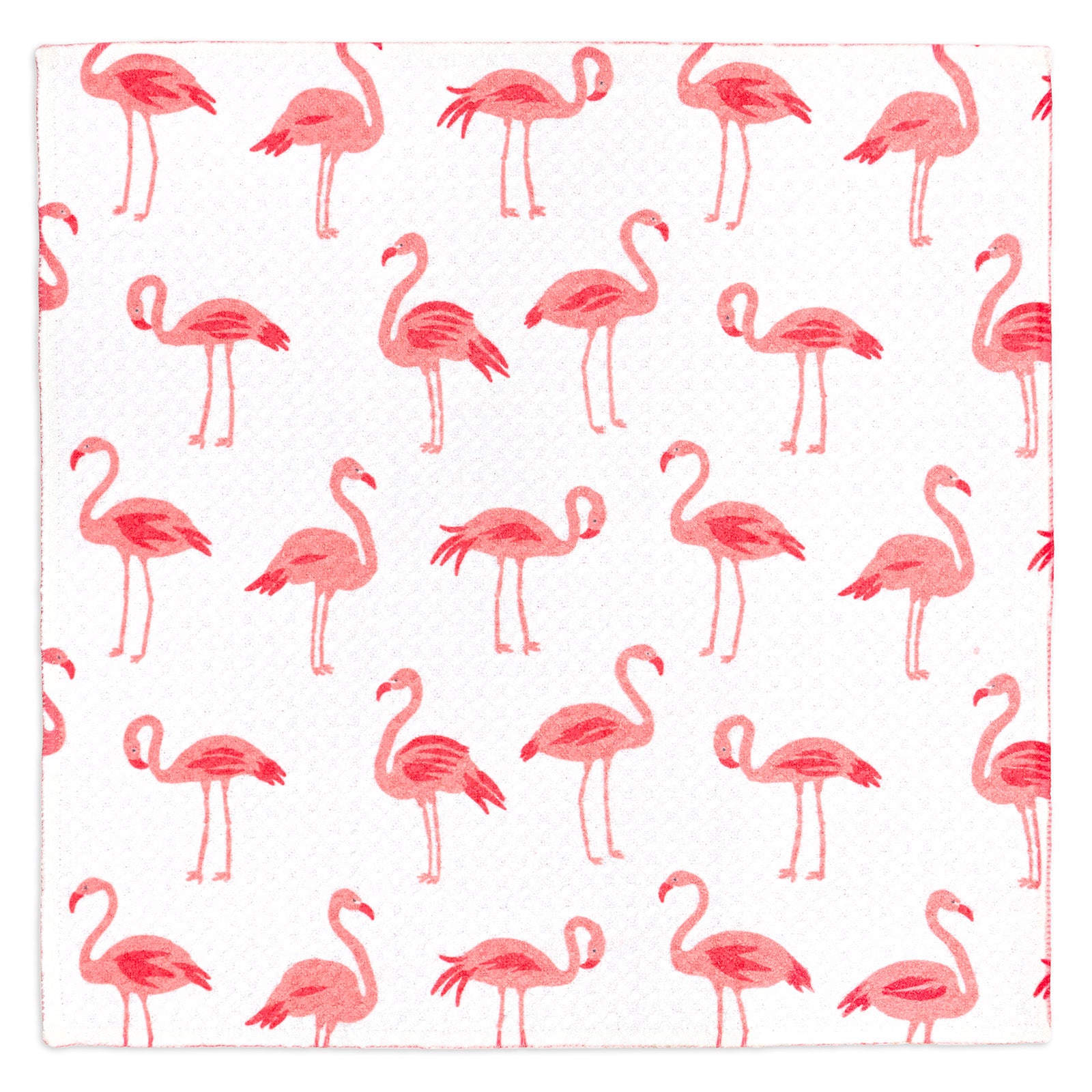 MÜkitchen VIBE Premium Quick Dry Dual Sided Recycled Dish Cloth Set of 2, Flamingo Coast, 10" x 10"