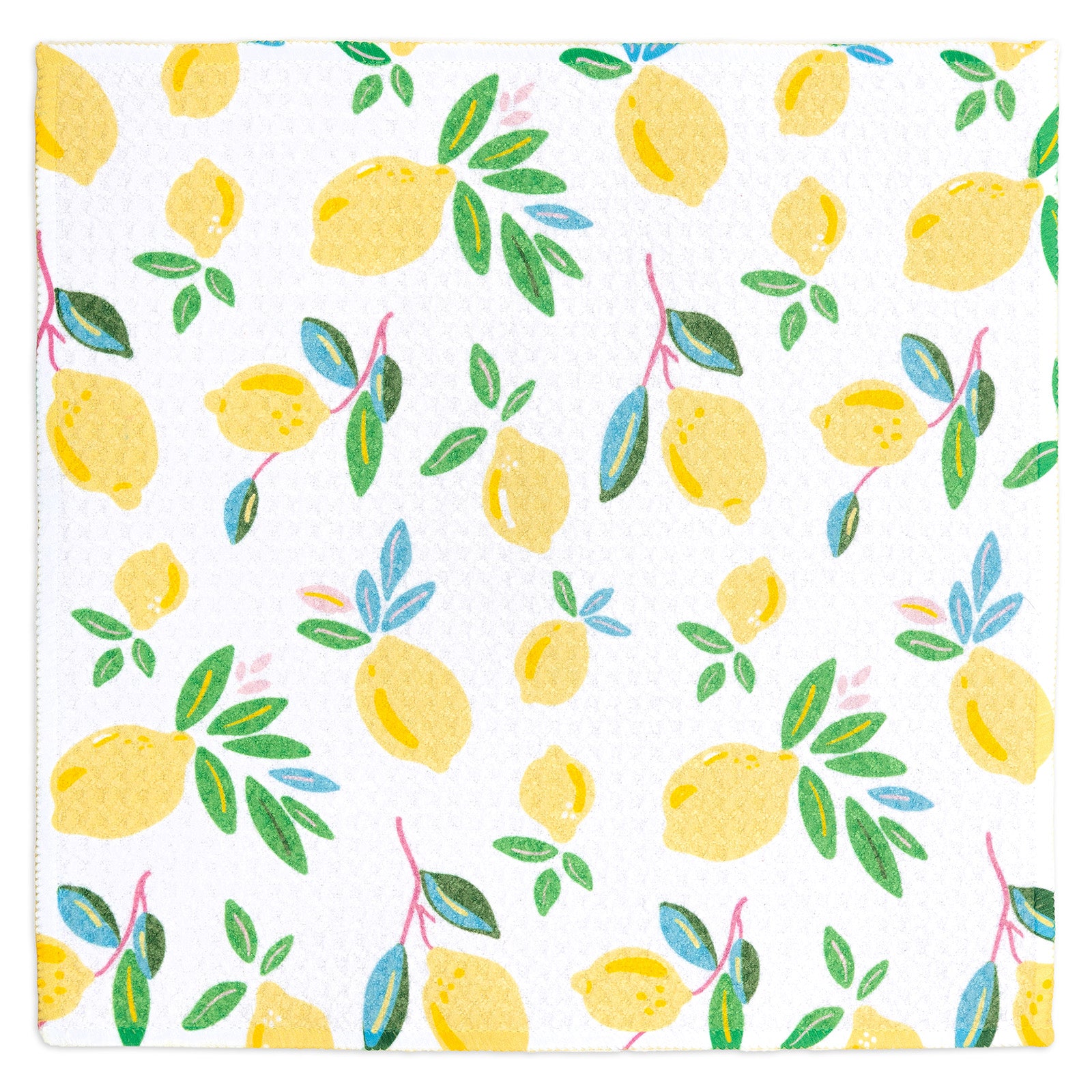 MÜkitchen VIBE Premium Quick Dry Dual Sided Recycled Dish Cloth Set of 2, Lemon Zest, 10" x 10"