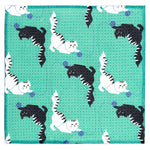 MÜkitchen VIBE Premium Quick Dry Dual Sided Recycled Dish Cloth Set of 2, Meow Mischief, 10" x 10"