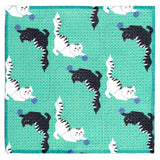 MÜkitchen VIBE Premium Quick Dry Dual Sided Recycled Dish Cloth Set of 2, Meow Mischief, 10" x 10"