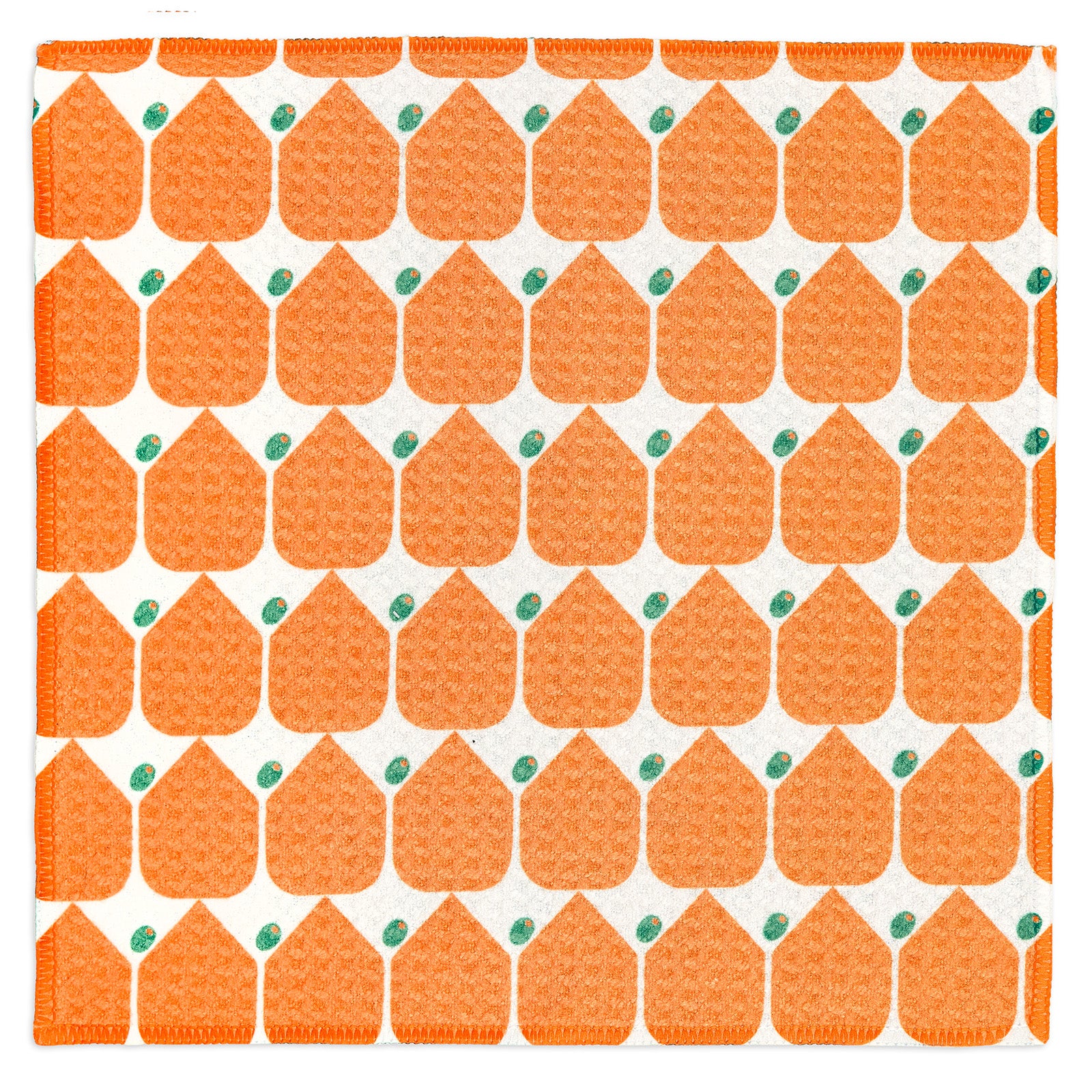 MÜkitchen VIBE Premium Quick Dry Dual Sided Recycled Dish Cloth Set of 2, Olive Twist, 10" x 10"