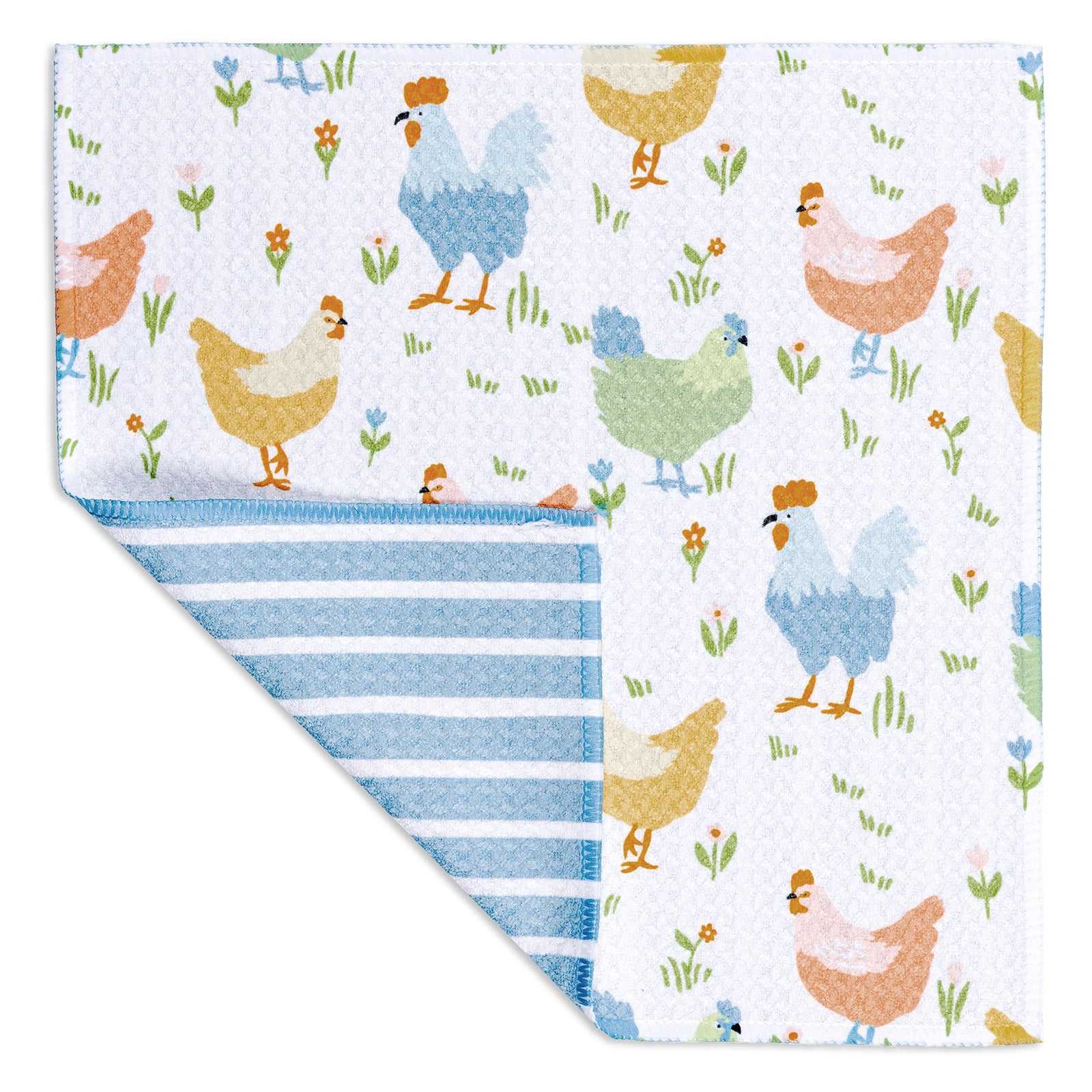 MÜkitchen VIBE Premium Quick Dry Dual Sided Recycled Dish Cloth Set of 2, Yardbird, 10" x 10"