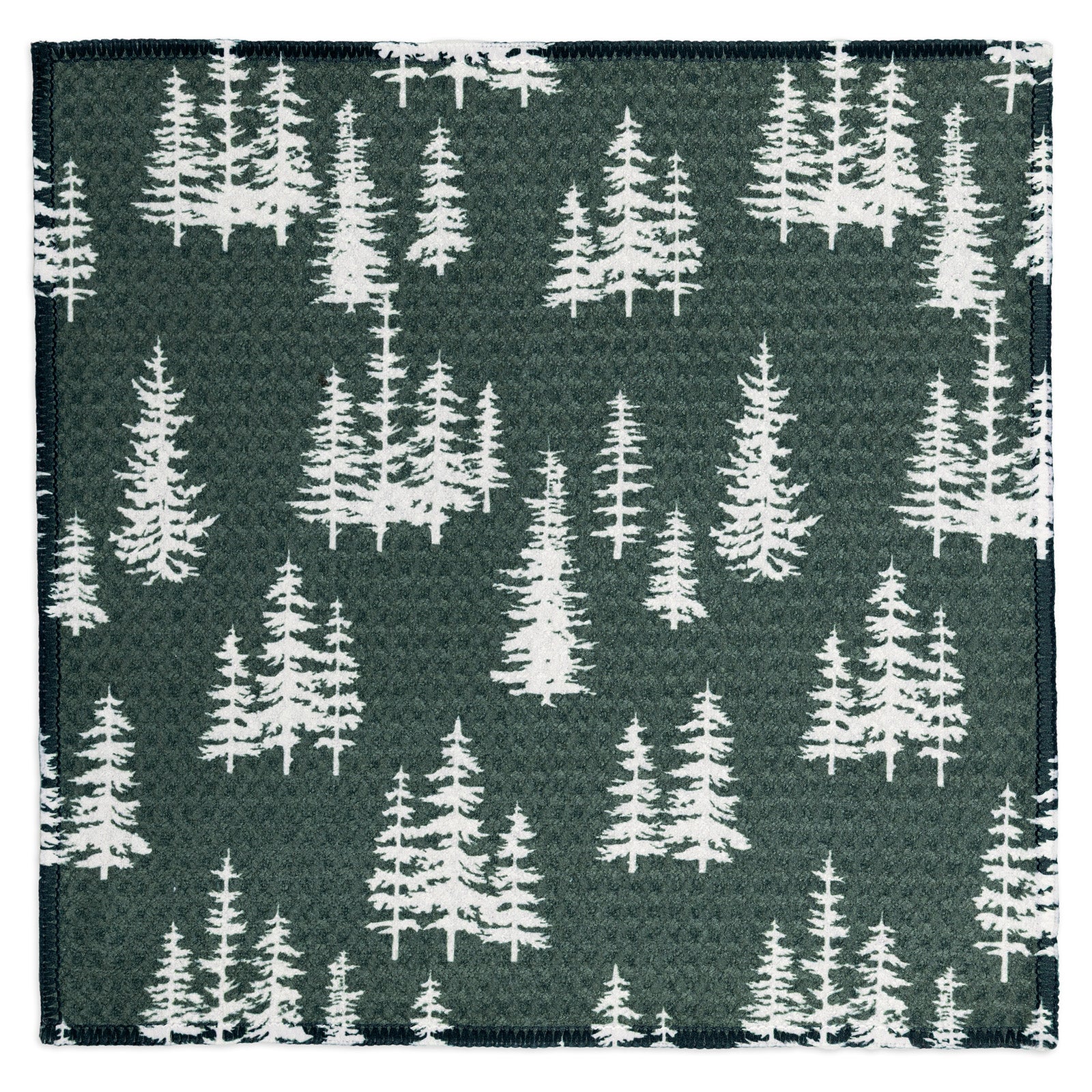 MÜkitchen VIBE Premium Quick Dry Dual Sided Recycled Dish Cloth Set of 2, Pine Forest, 10" x 10"