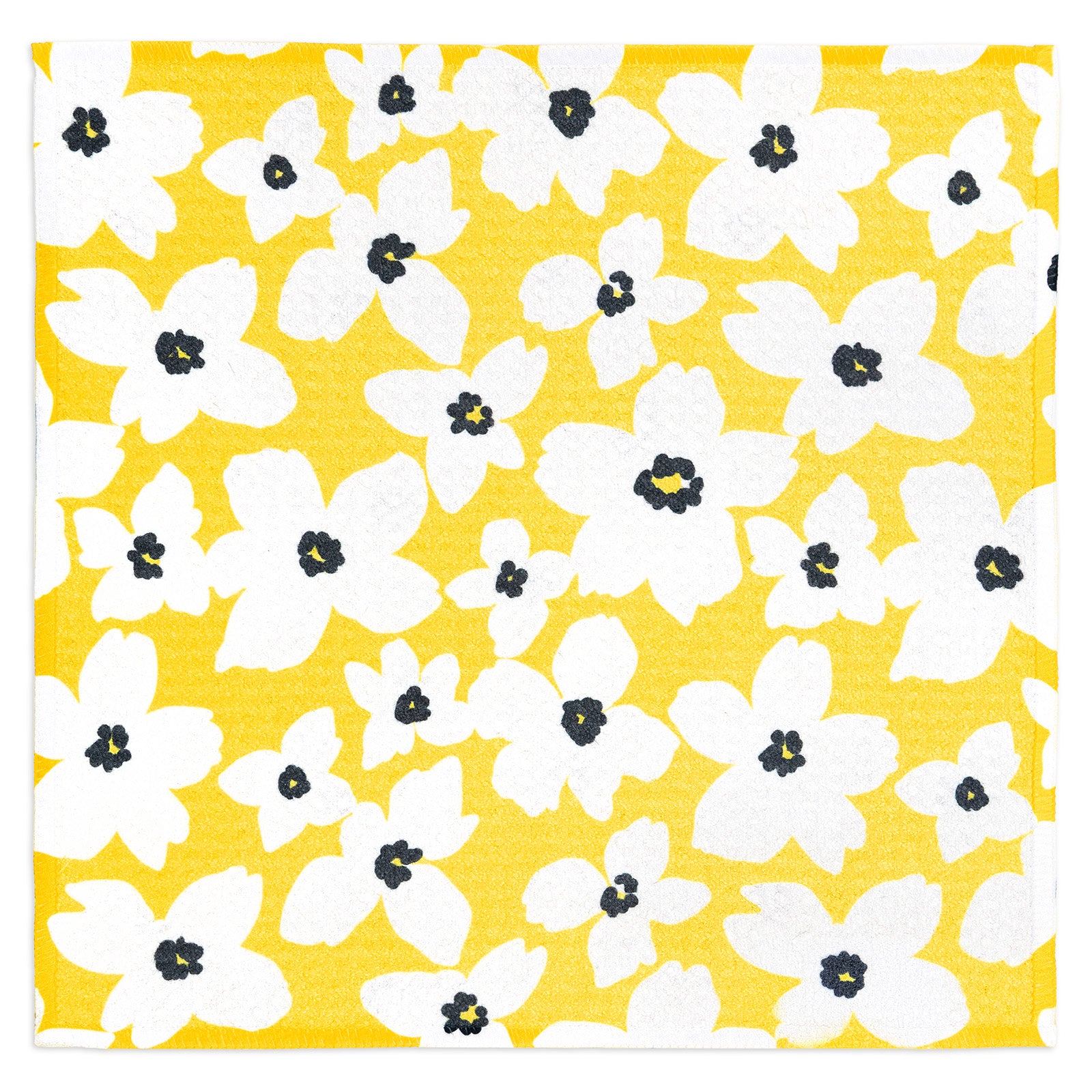 MÜkitchen VIBE Premium Quick Dry Dual Sided Recycled Dish Cloth Set of 2, Buttercup Floral, 10" x 10"