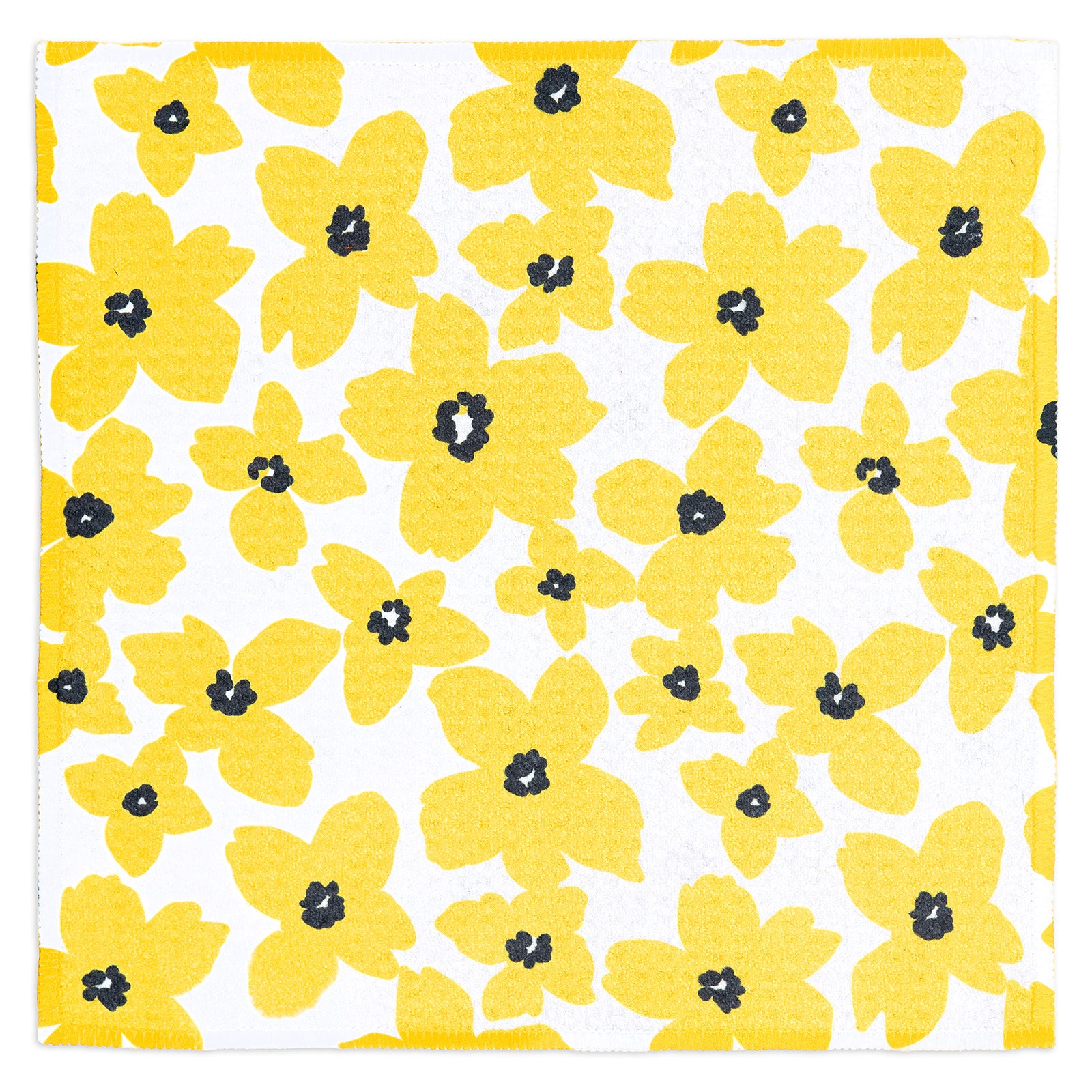 MÜkitchen VIBE Premium Quick Dry Dual Sided Recycled Dish Cloth Set of 2, Buttercup Floral, 10" x 10"