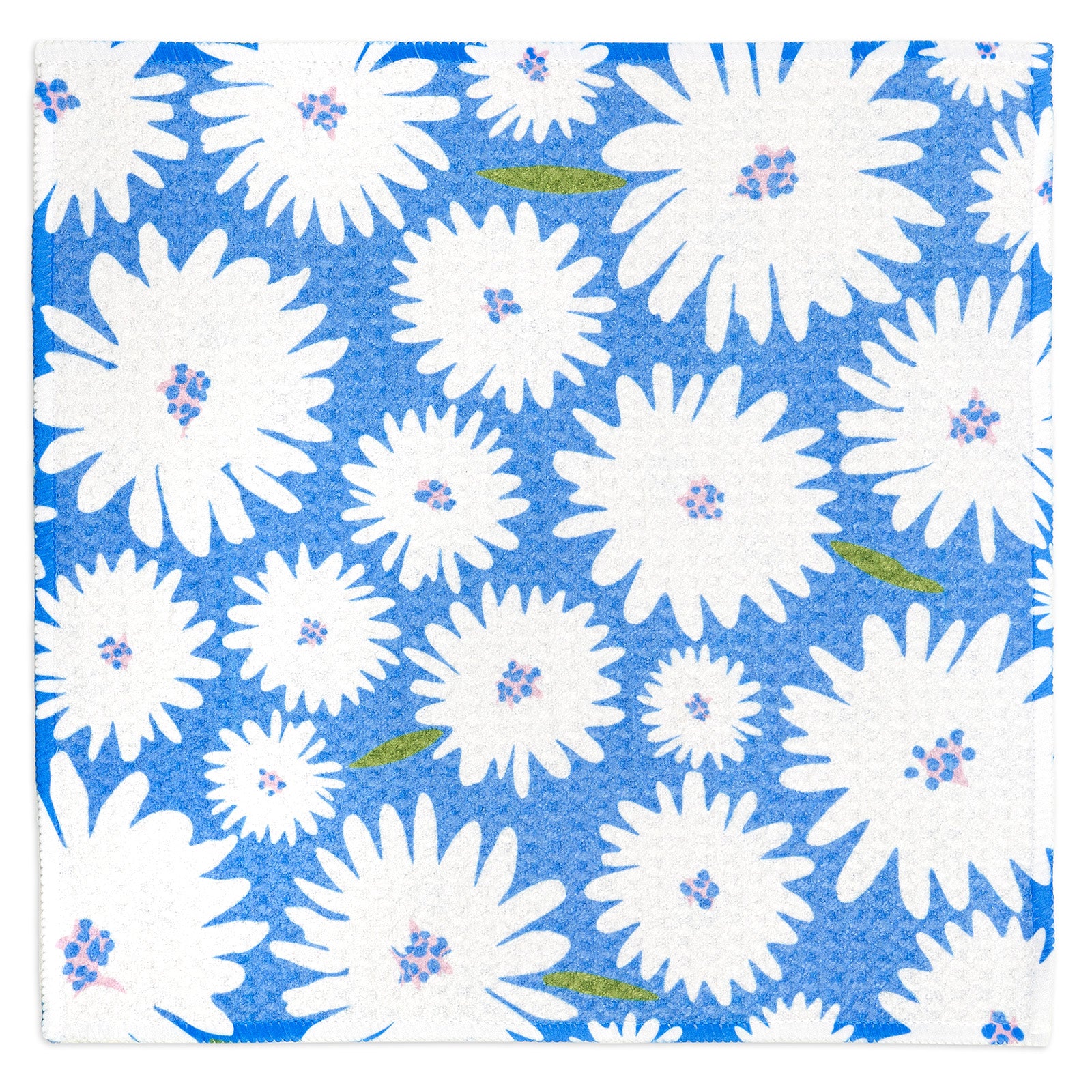 MÜkitchen VIBE Premium Quick Dry Dual Sided Recycled Dish Cloth Set of 2, Daisy Toss, 10" x 10"