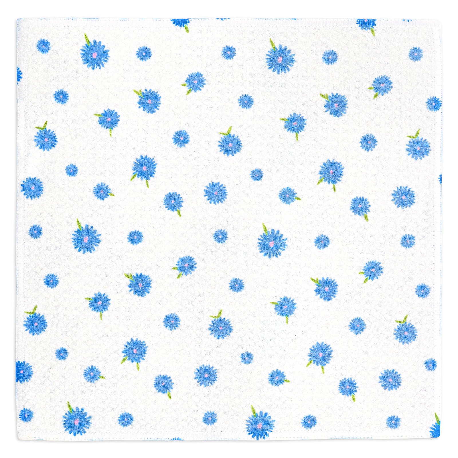 MÜkitchen VIBE Premium Quick Dry Dual Sided Recycled Dish Cloth Set of 2, Daisy Toss, 10" x 10"