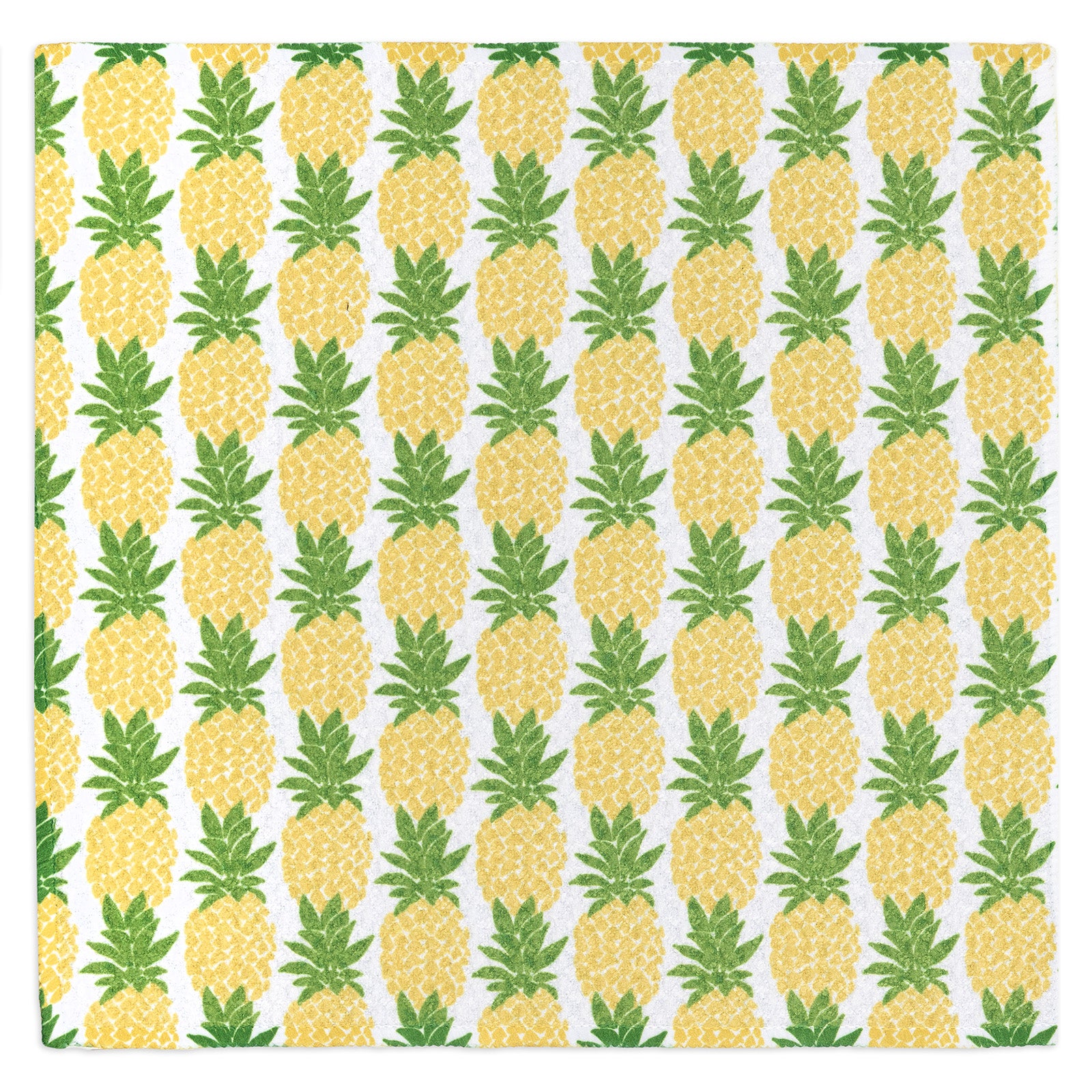 MÜkitchen VIBE Premium Quick Dry Dual Sided Recycled Dish Cloth Set of 2, Pineapple Parade, 10" x 10"