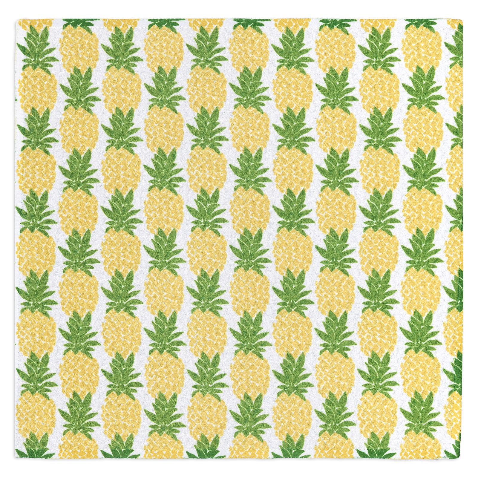 MÜkitchen VIBE Premium Quick Dry Dual Sided Recycled Dish Cloth Set of 2, Pineapple Parade, 10" x 10"