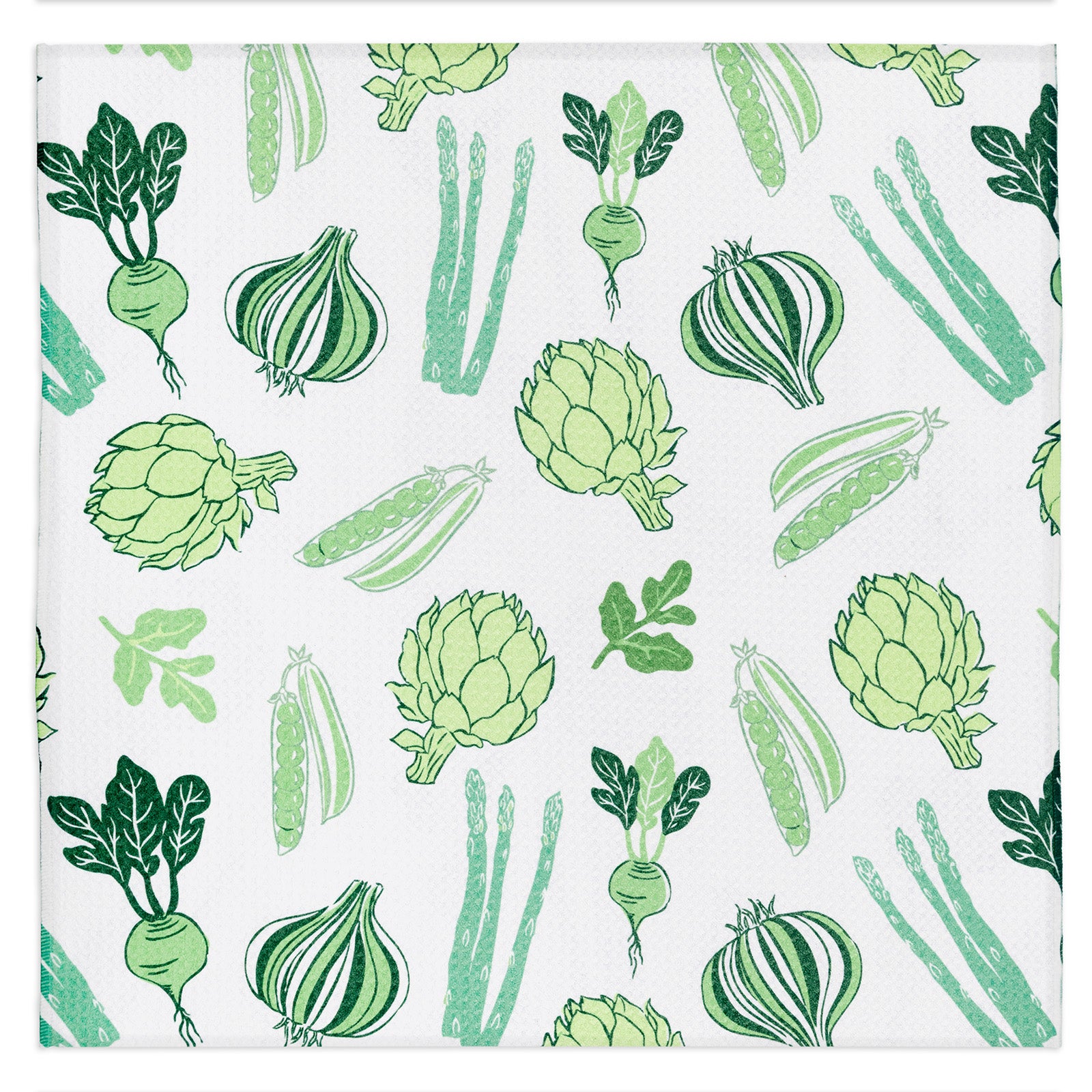 MÜkitchen VIBE Premium Quick Dry Dual Sided Recycled Dish Cloth Set of 2, Spring Greens, 10" x 10"