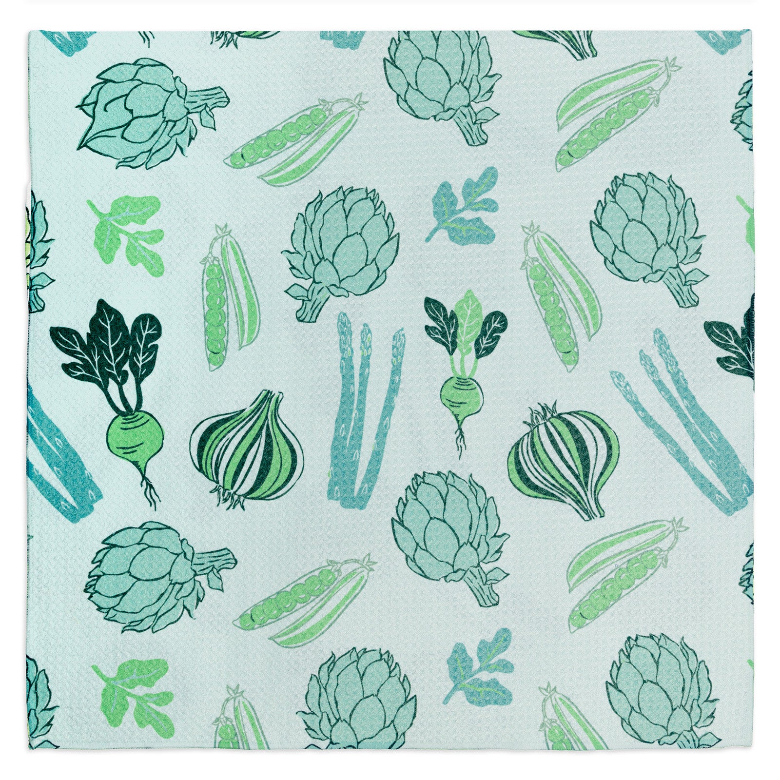 MÜkitchen VIBE Premium Quick Dry Dual Sided Recycled Dish Cloth Set of 2, Spring Greens, 10" x 10"