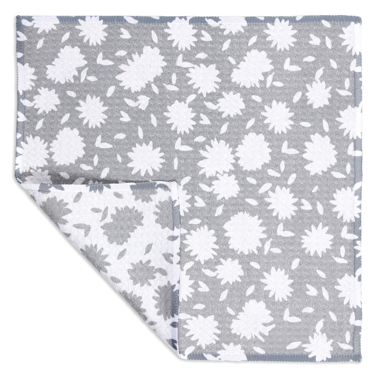 MÜkitchen VIBE Premium Quick Dry Dual Sided Recycled Dish Cloth Set of 2, Aster Gray, 10" x 10"