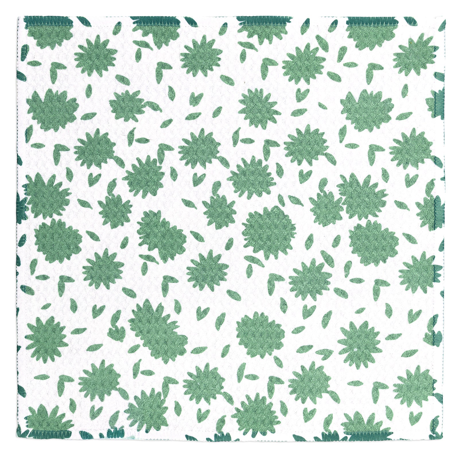 MÜkitchen VIBE Premium Quick Dry Dual Sided Recycled Dish Cloth Set of 2, Aster Green, 10" x 10"