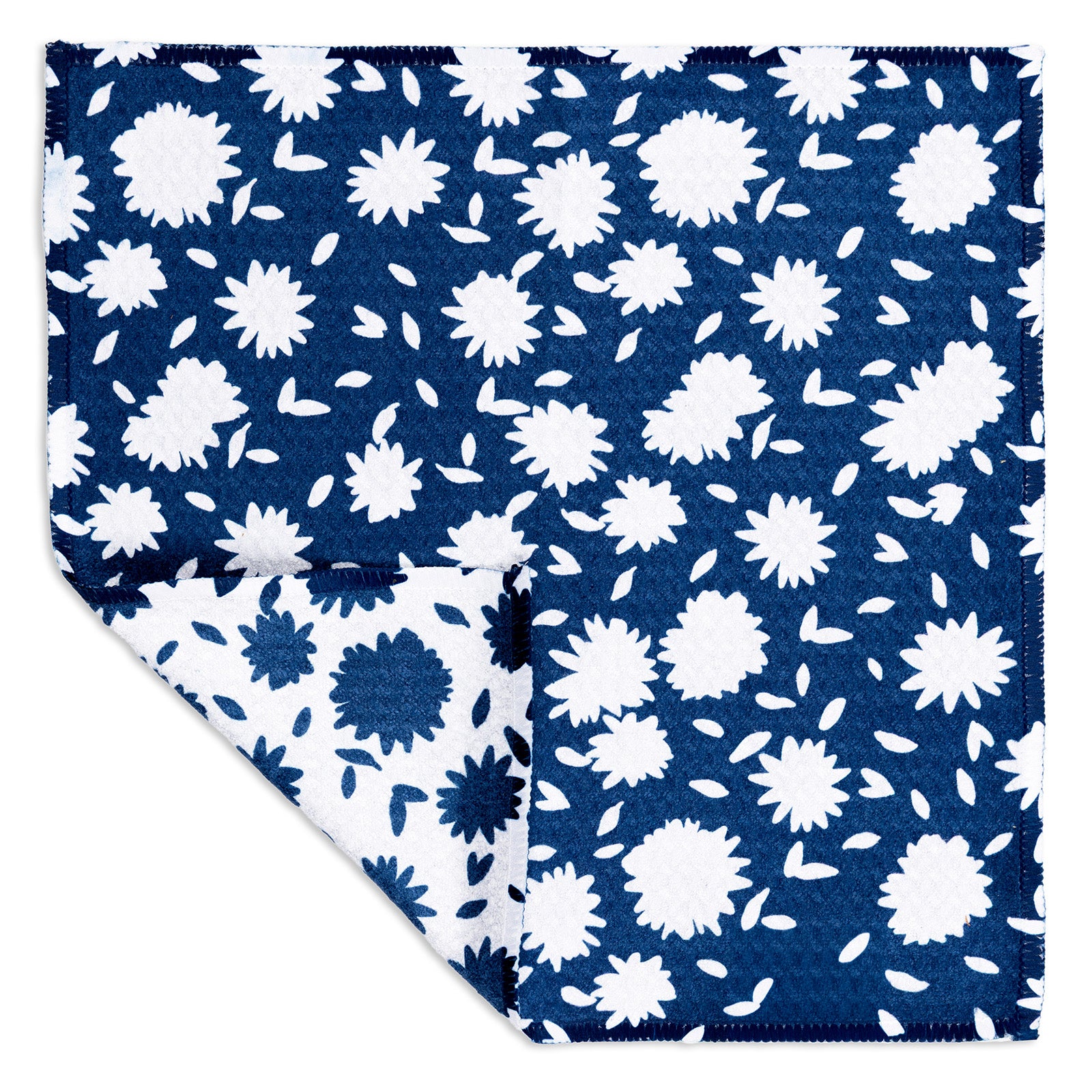 MÜkitchen VIBE Premium Quick Dry Dual Sided Recycled Dish Cloth Set of 2, Aster Blue, 10" x 10"