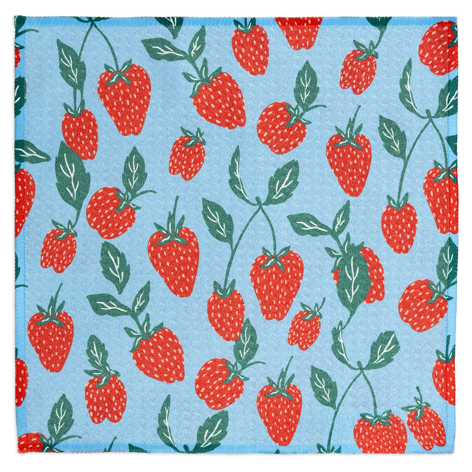 MÜkitchen VIBE Premium Quick Dry Dual Sided Recycled Dish Cloth Set of 2, Strawberry Vine, 10" x 10"