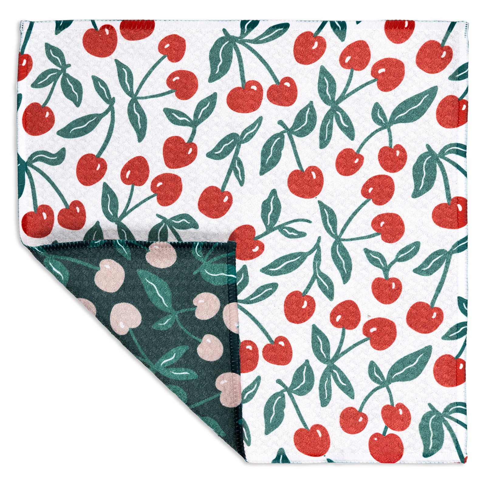 MÜkitchen VIBE Premium Quick Dry Dual Sided Recycled Dish Cloth Set of 2, Cherry Pit, 10" x 10"